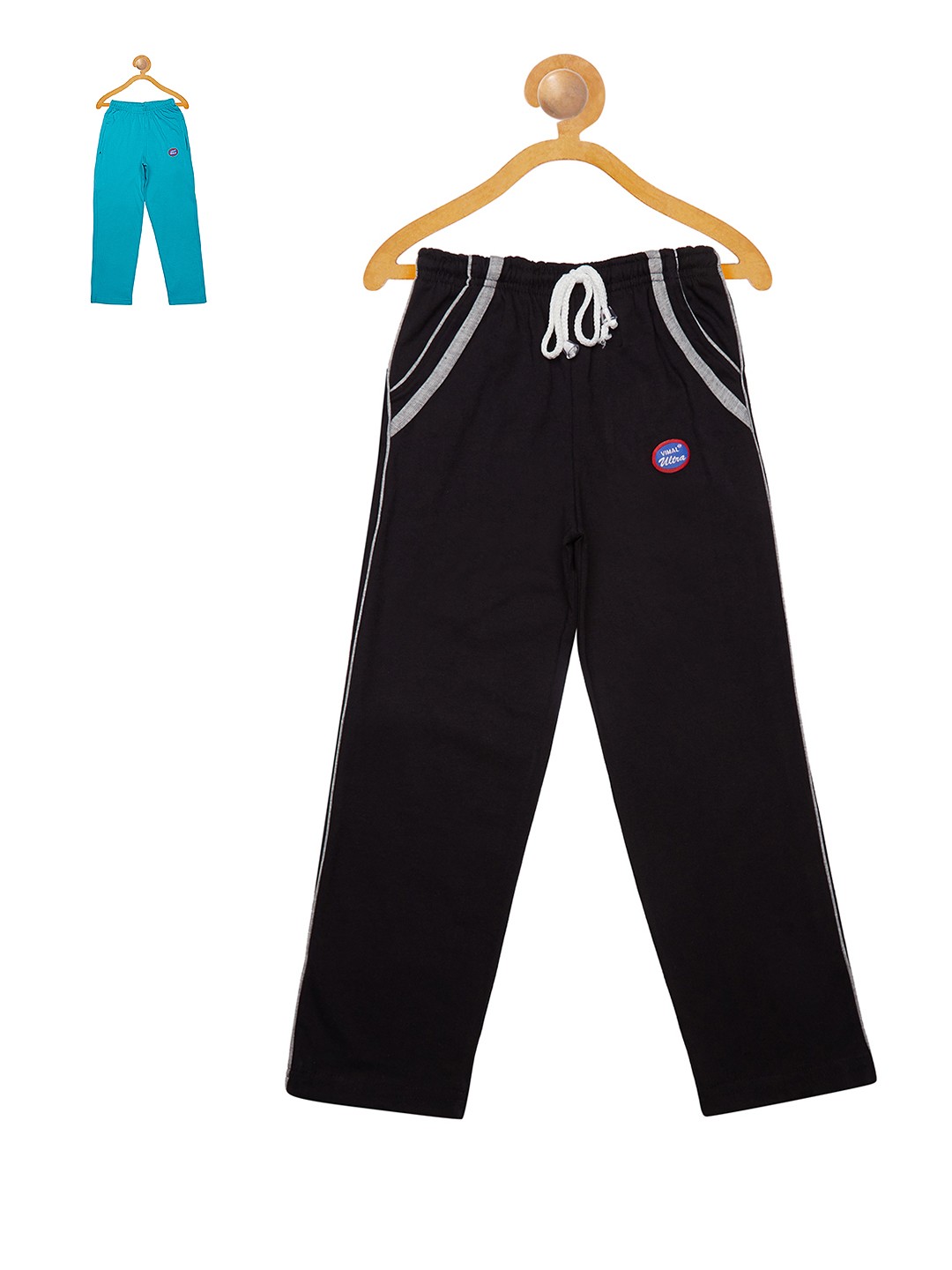

VIMAL Boys Pack of 2 Slim Fit Track Pants, Black