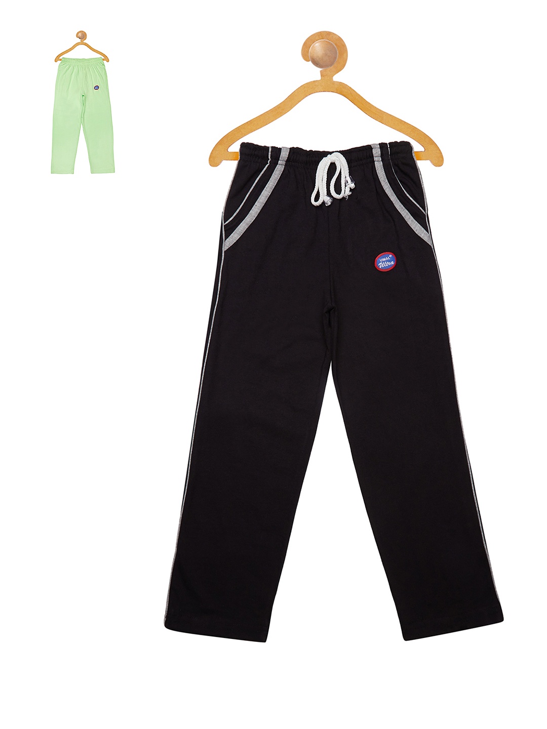 

VIMAL Boys Pack of 2 Slim Fit Track Pants, Black