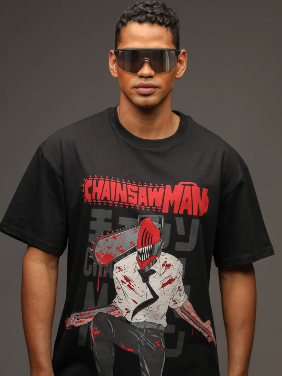 

Bonkers Corner Black Graphic Printed Oversized Cotton Casual T-Shirt