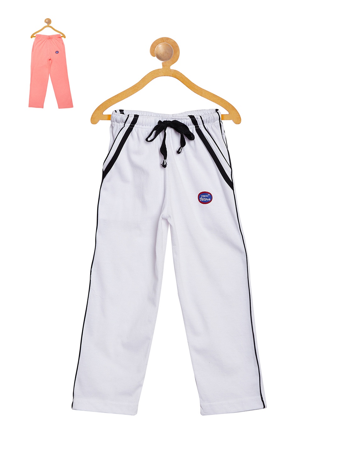 

VIMAL Boys Pack of 2 Slim Fit Track Pants, White