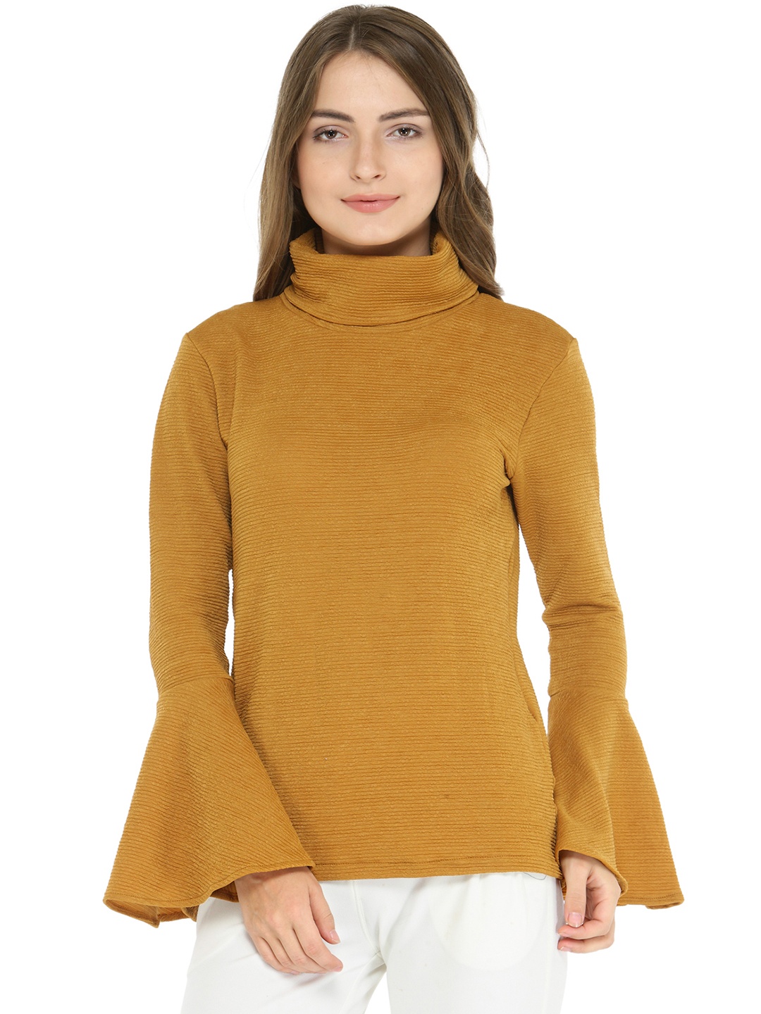 

Zima Leto Women Mustard Yellow Solid Sweater