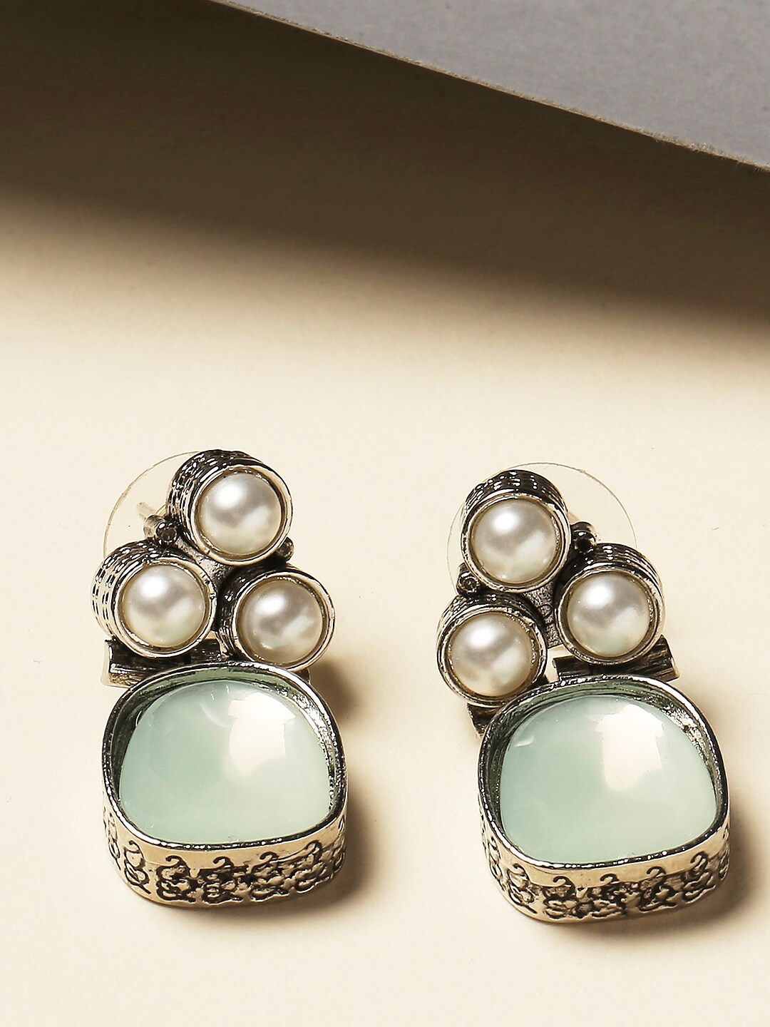 

OOMPH Square Drop Earrings, Green