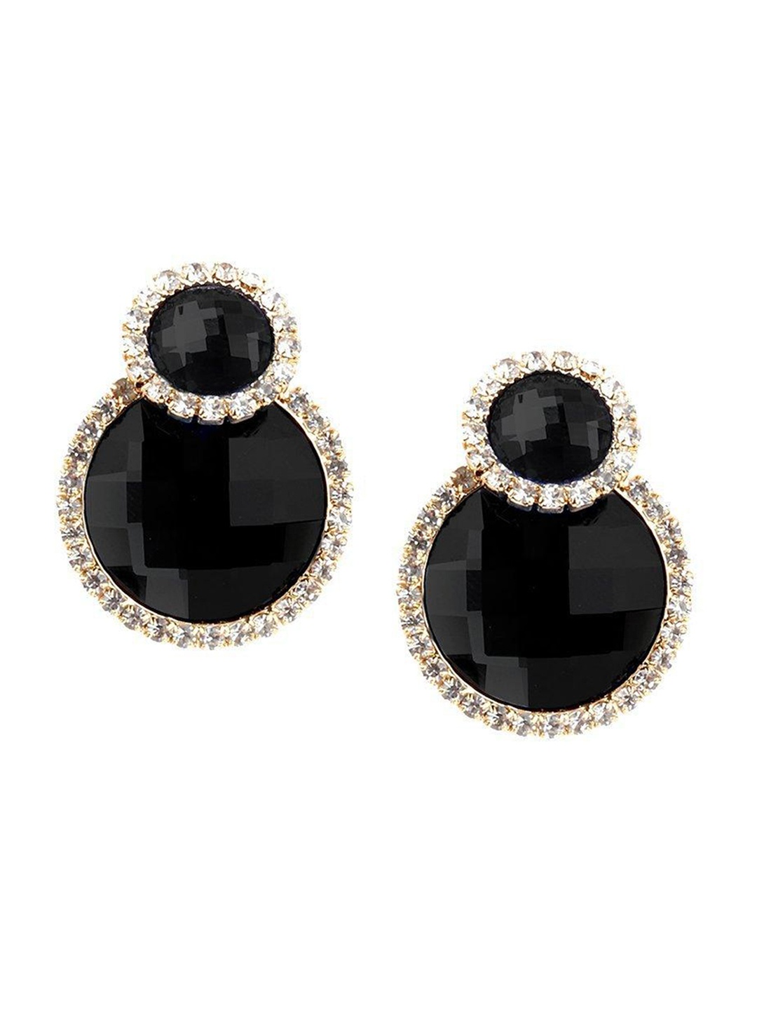 

ODETTE Gold-Plated Crystal Circular Drop Earrings