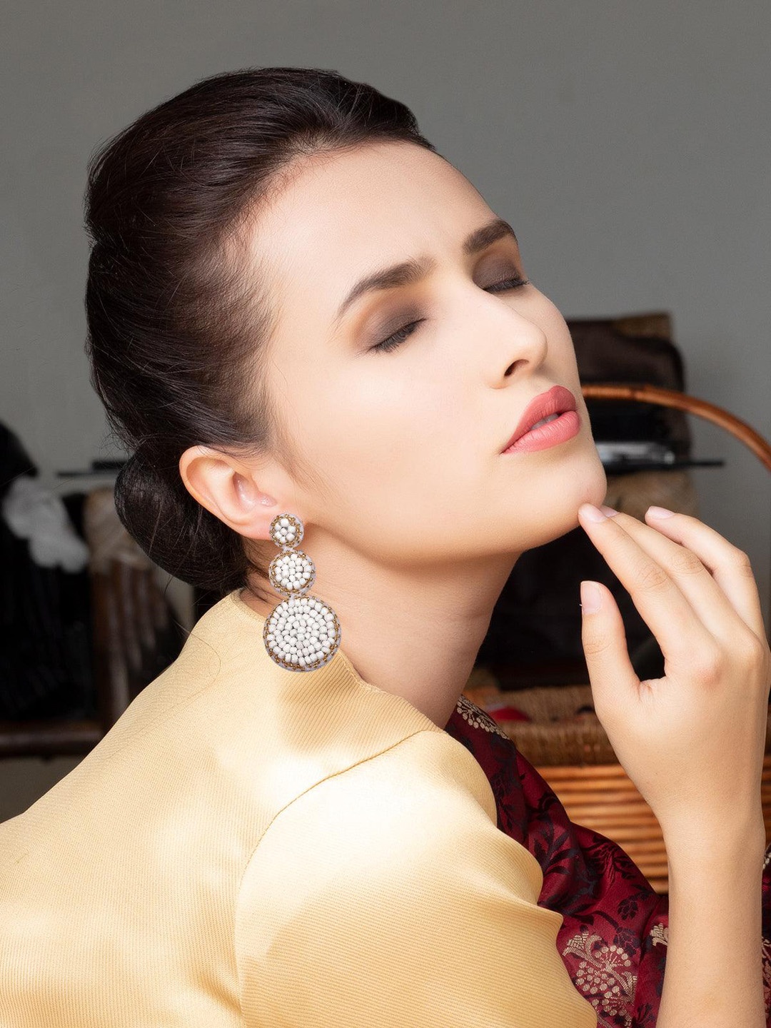 

ODETTE Gold Plated Beaded Drop Earrings