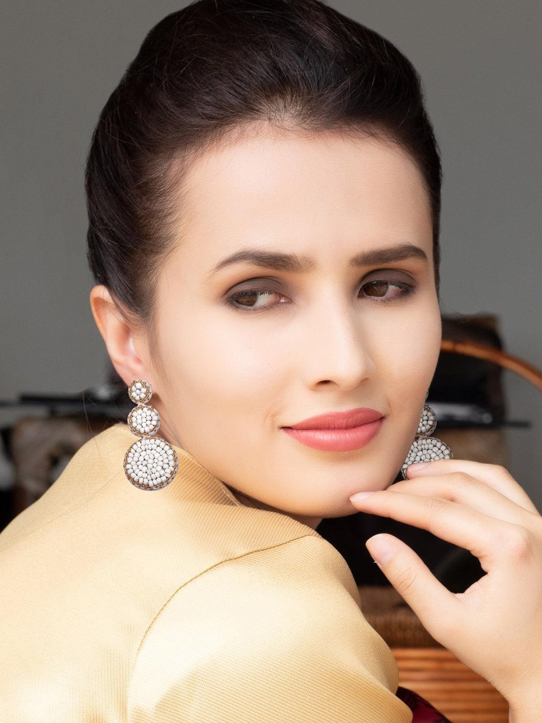 

ODETTE Gold Plated Beaded Drop Earrings