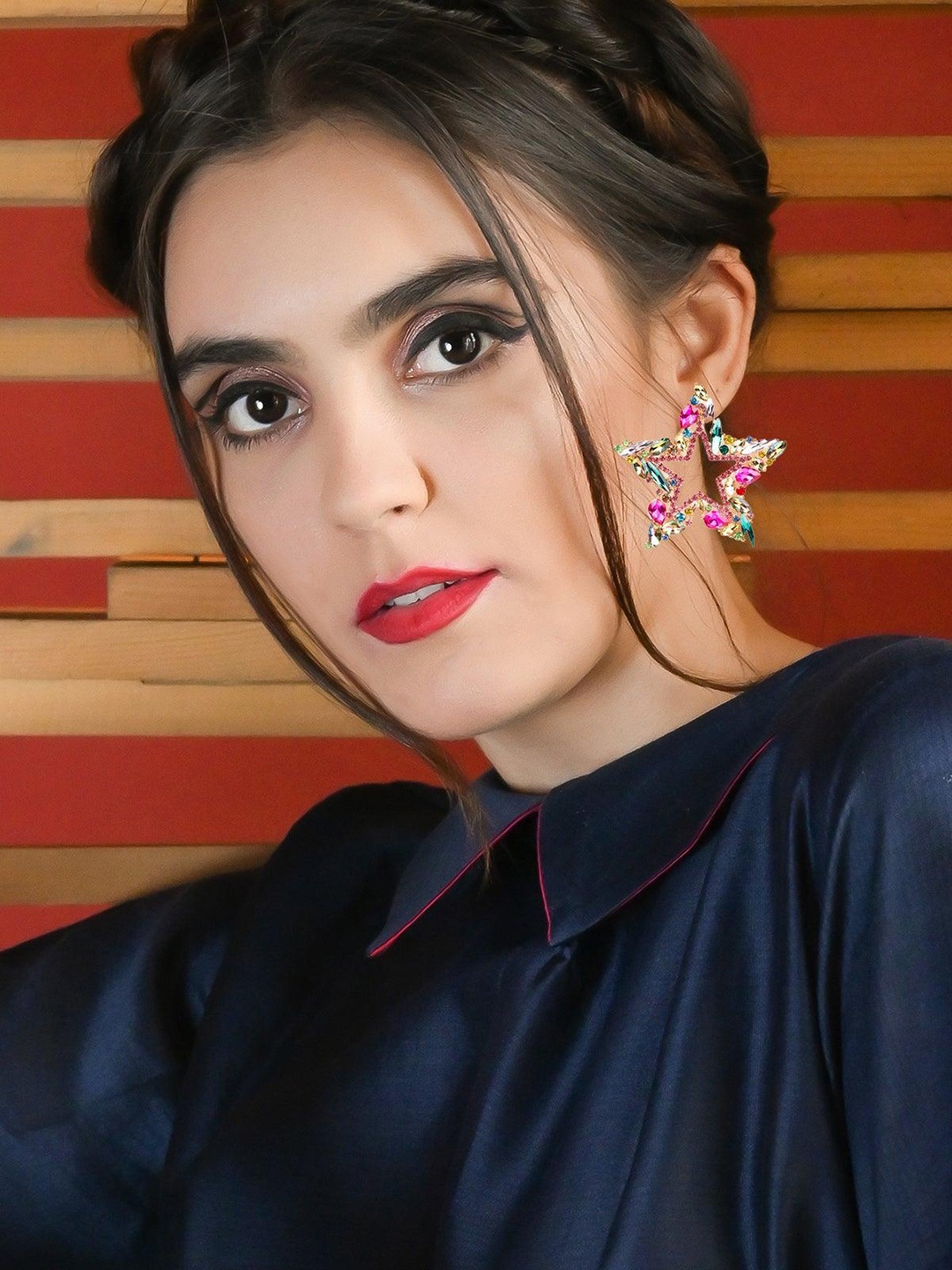 

ODETTE Gold Plated Star Shaped Studs Earrings