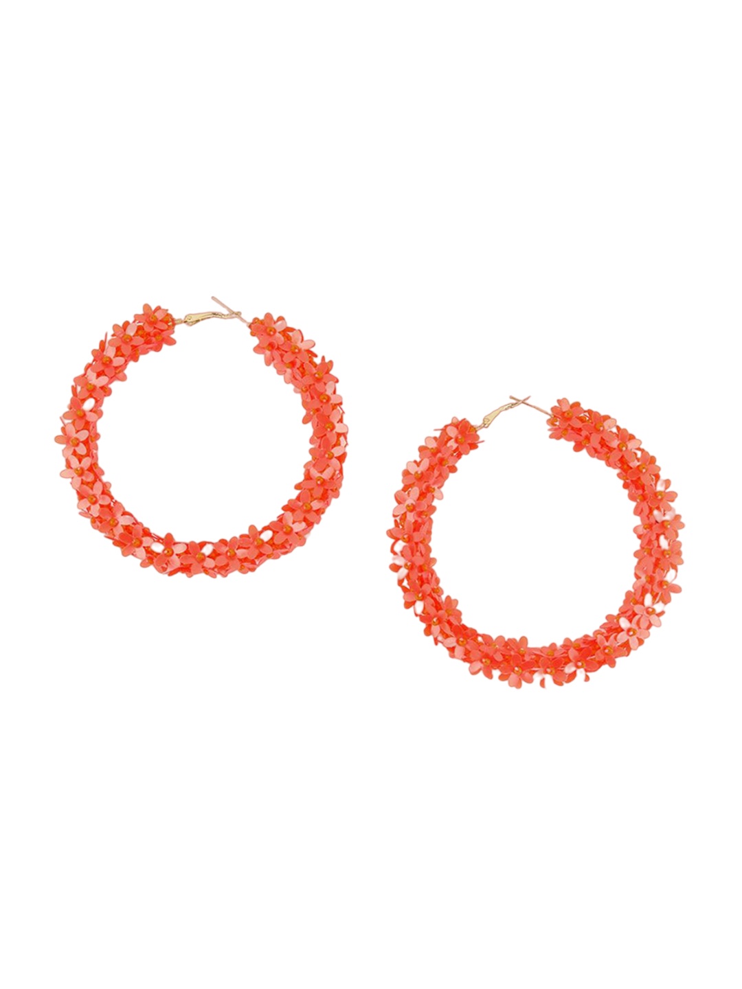 

ODETTE Floral Hoop Earrings, Orange