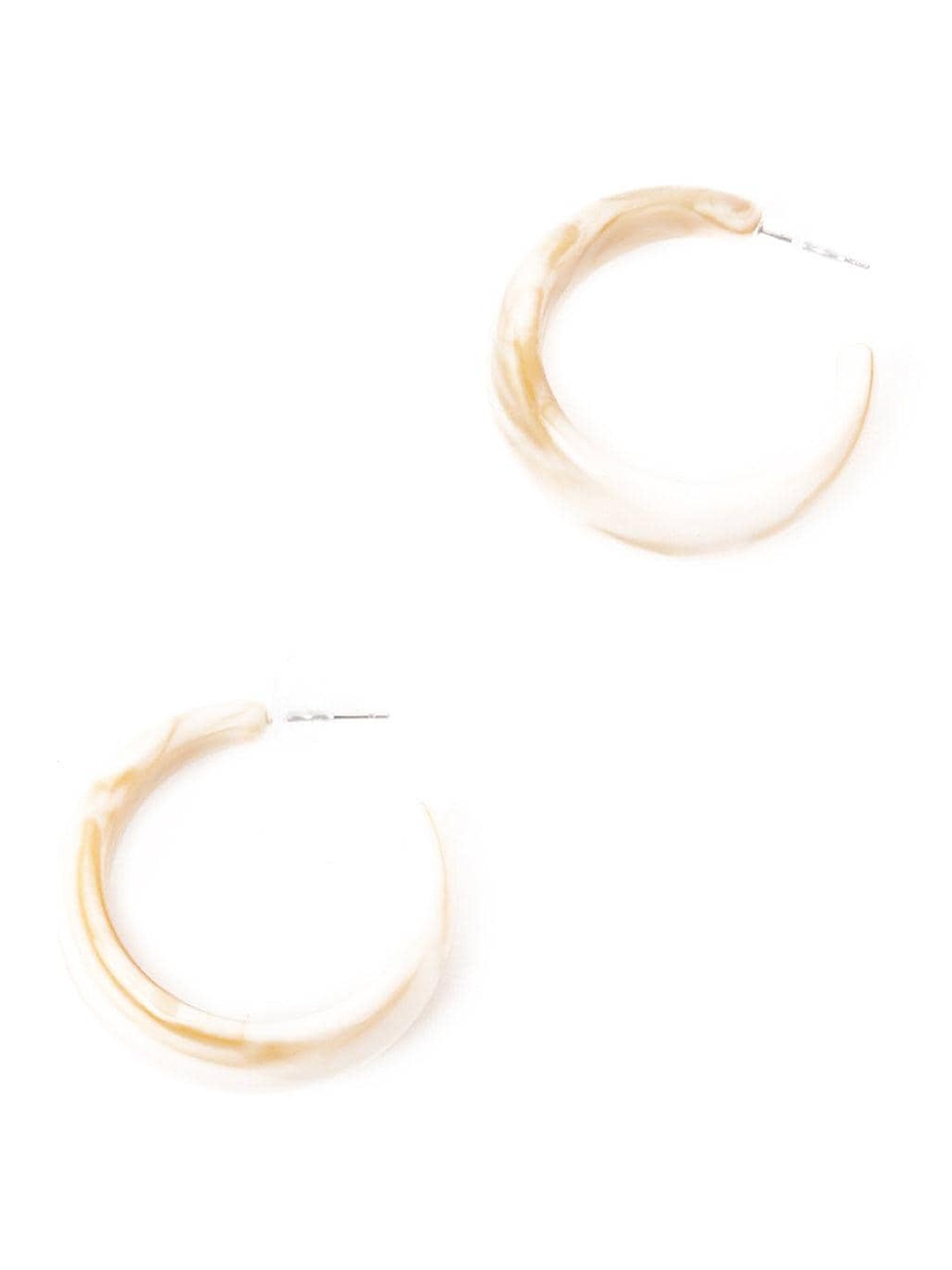 

ODETTE Cream-Coloured Contemporary Half Hoop Earrings