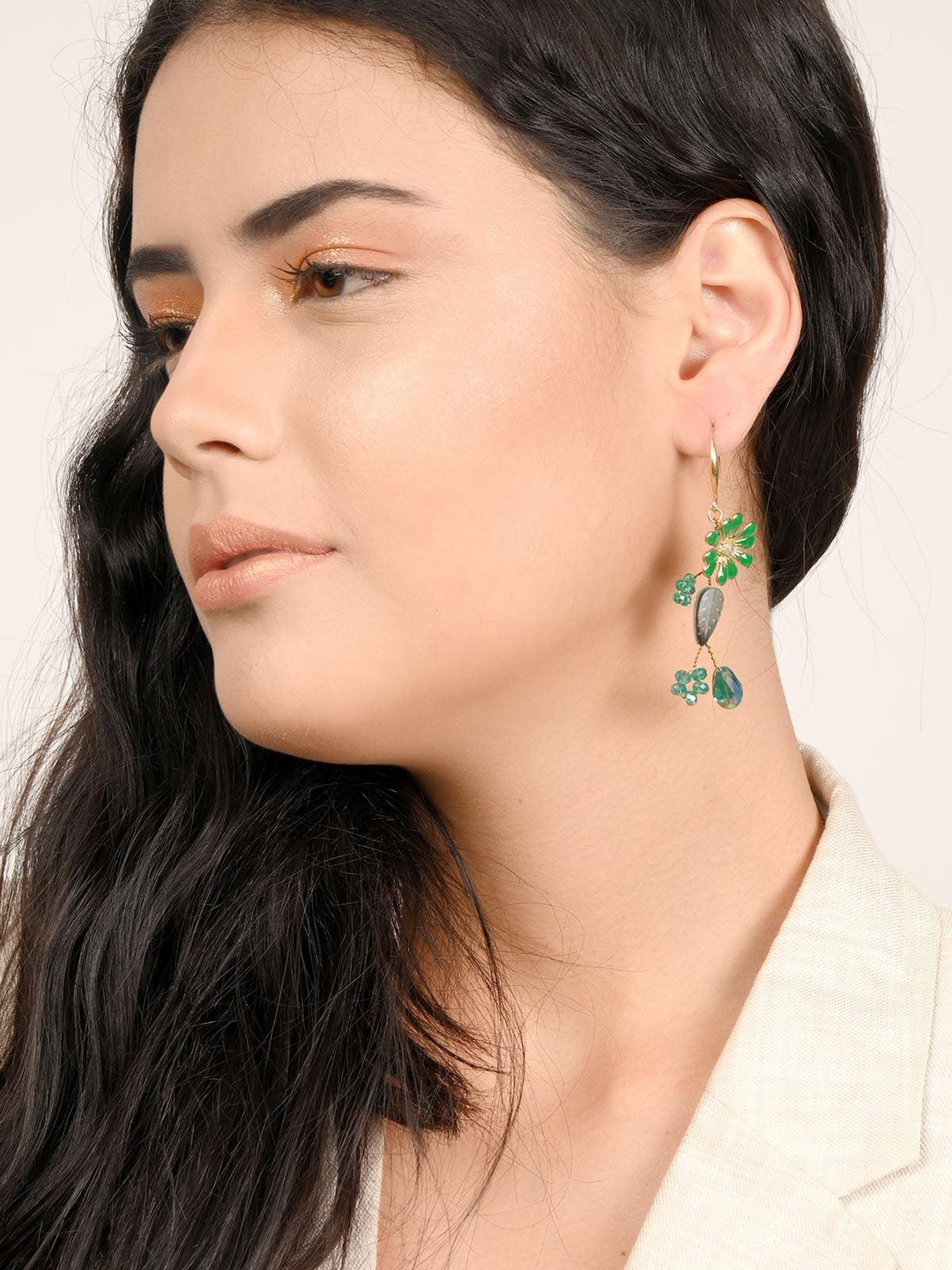 

ODETTE Gold-Plated Contemporary Drop Earrings