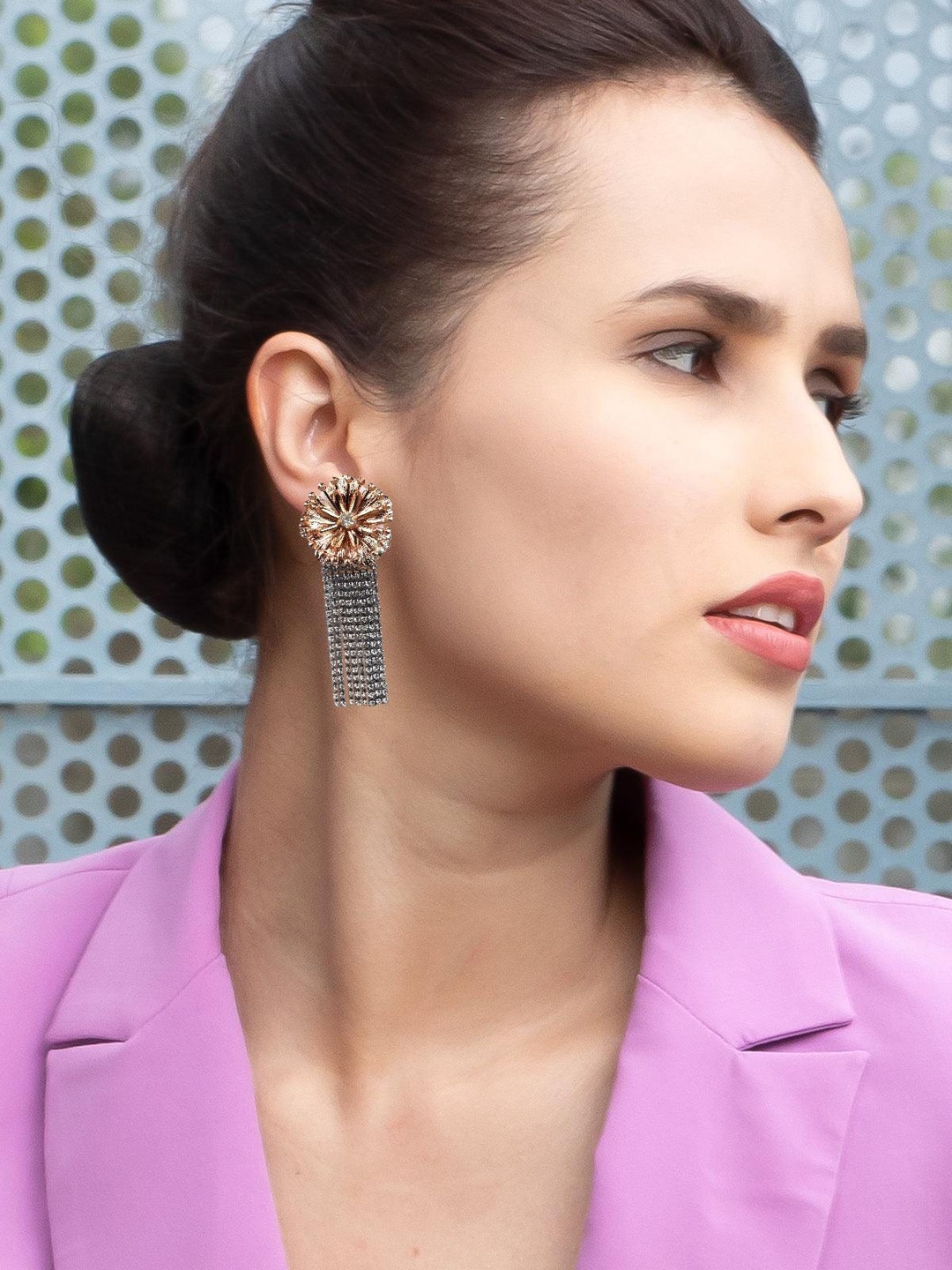 

ODETTE Gold-Plated Contemporary Drop Earrings