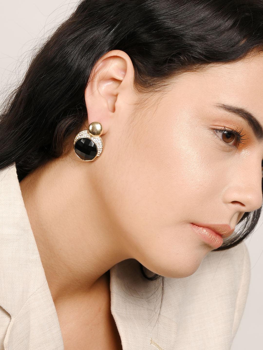 

ODETTE Gold Plated Contemporary Crystal Drop Earrings