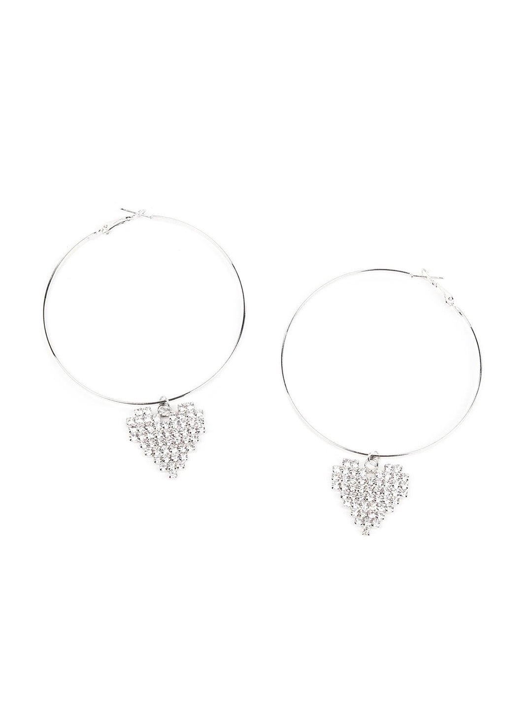 

ODETTE Silver-Plated Contemporary Hoop Earrings