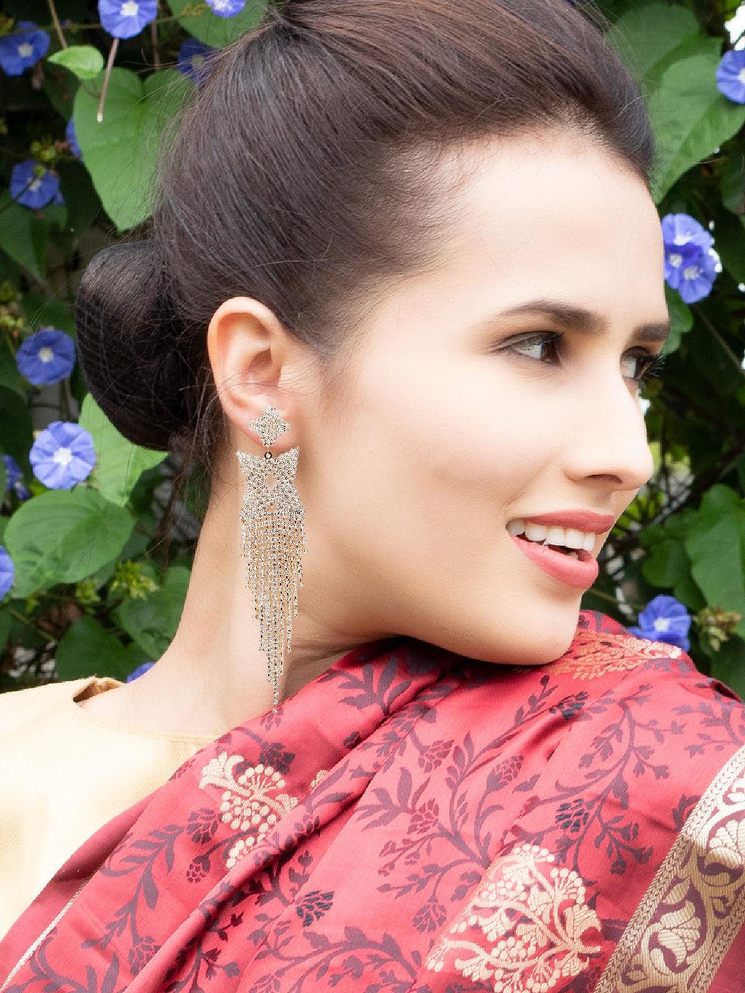 

ODETTE Gold Plated Star Shaped Crystal Drop Earrings