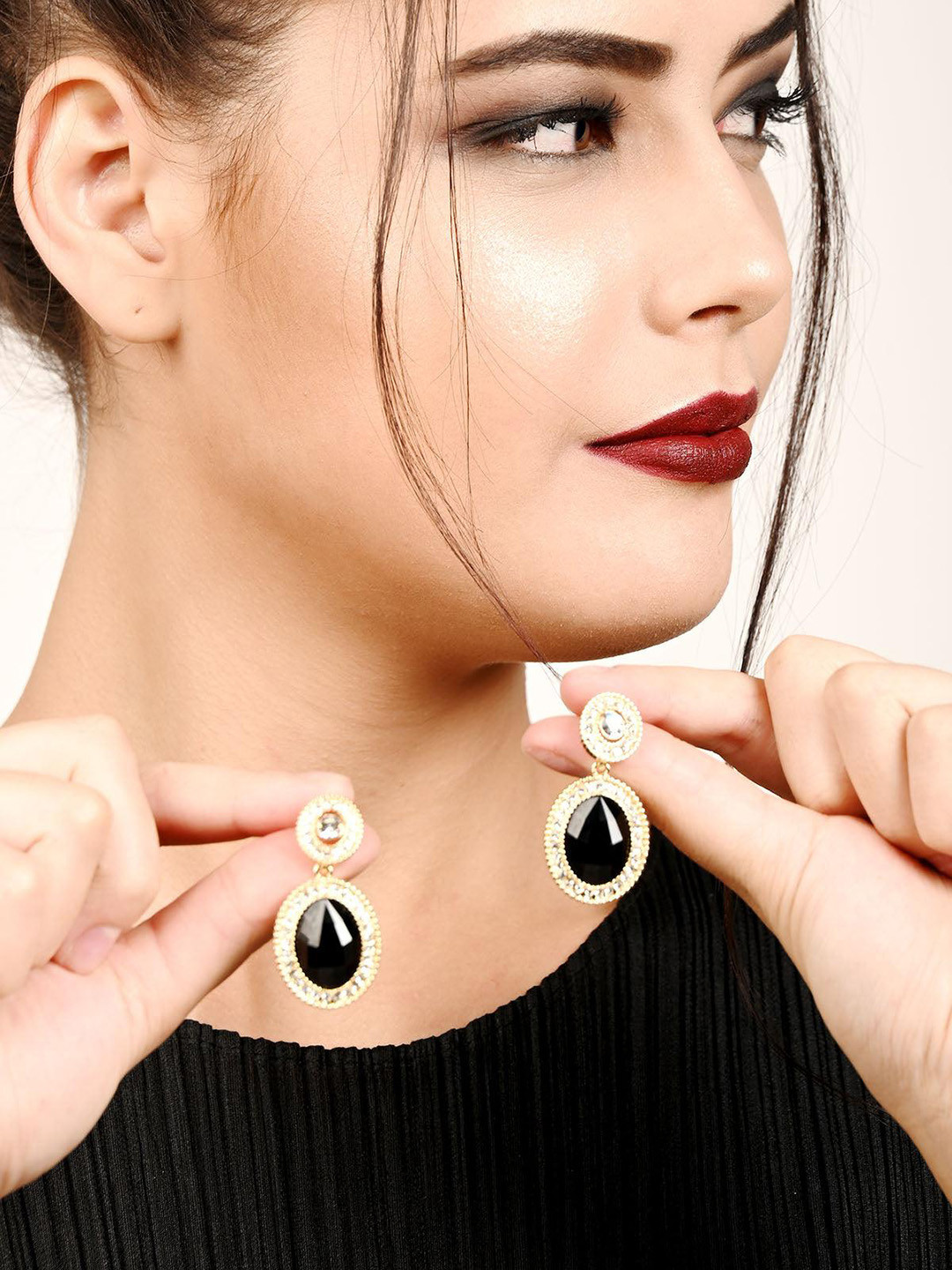 

ODETTE Gold-Plated Contemporary Drop Earrings