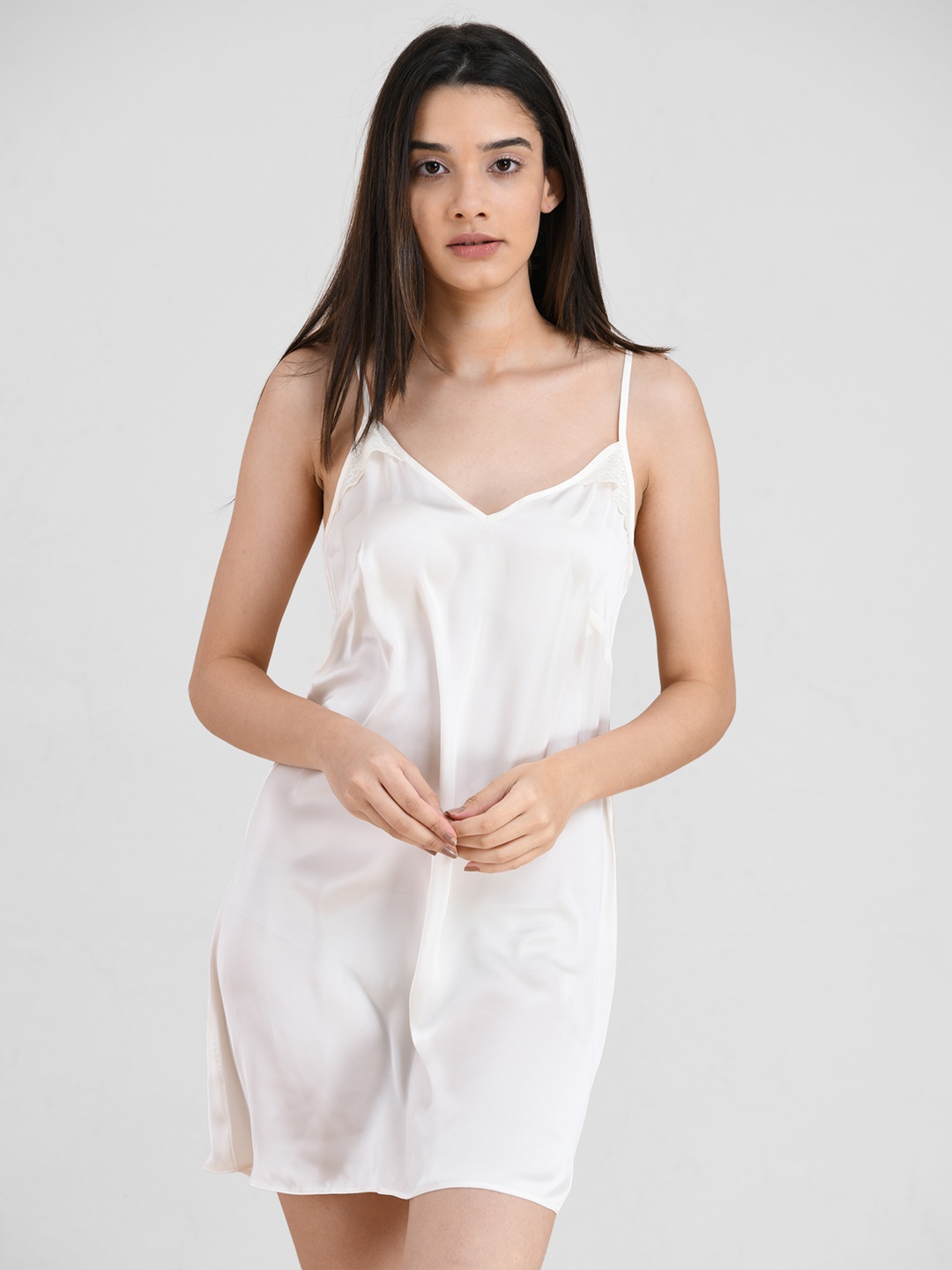 

mackly Satin Nightdress, White