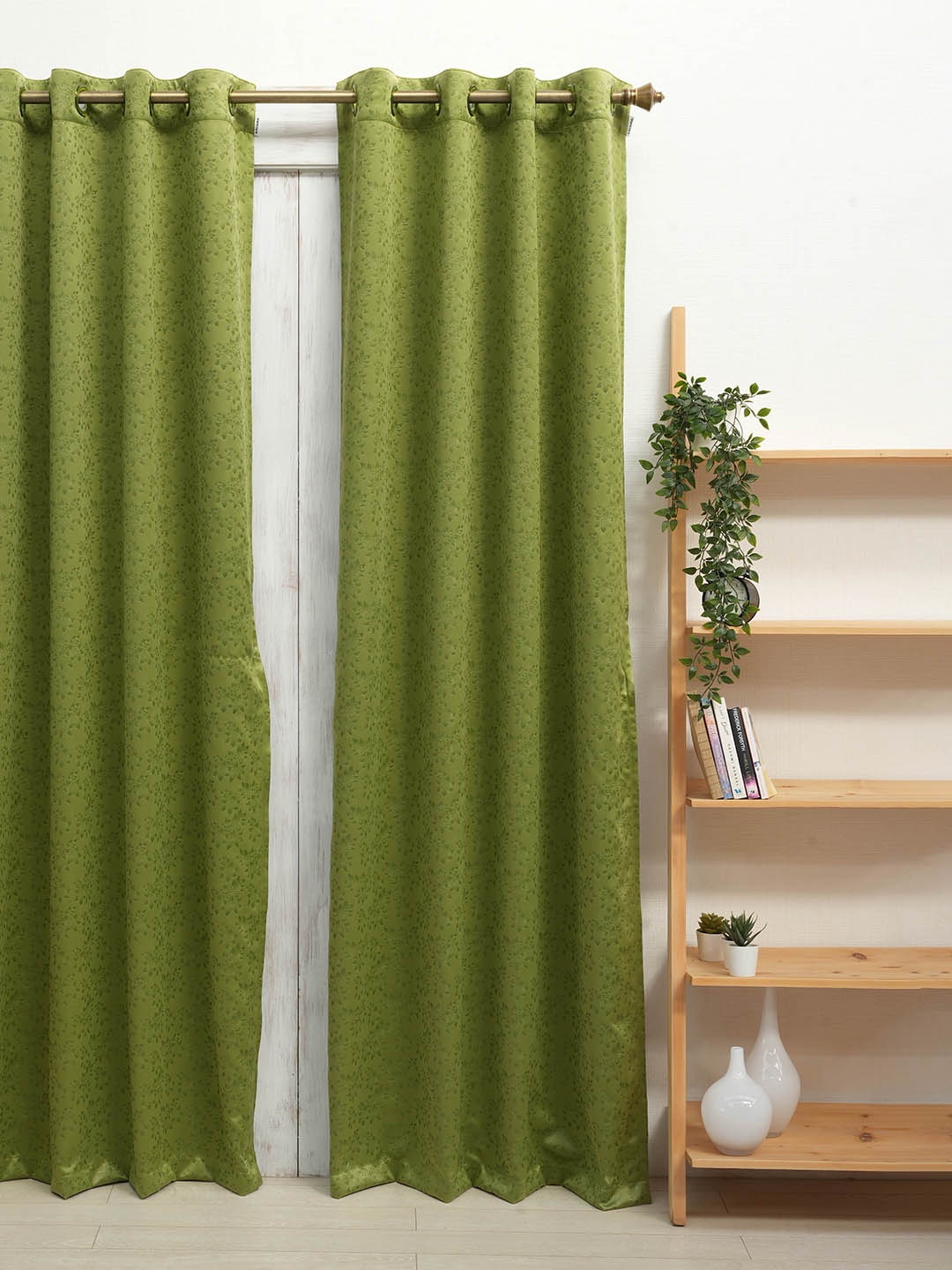 

Ariana Green Floral Black Out Door Curtain