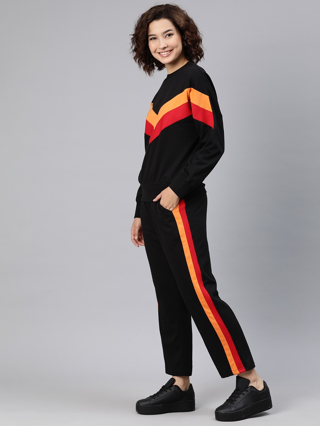 

Laabha Striped Tracksuit, Black