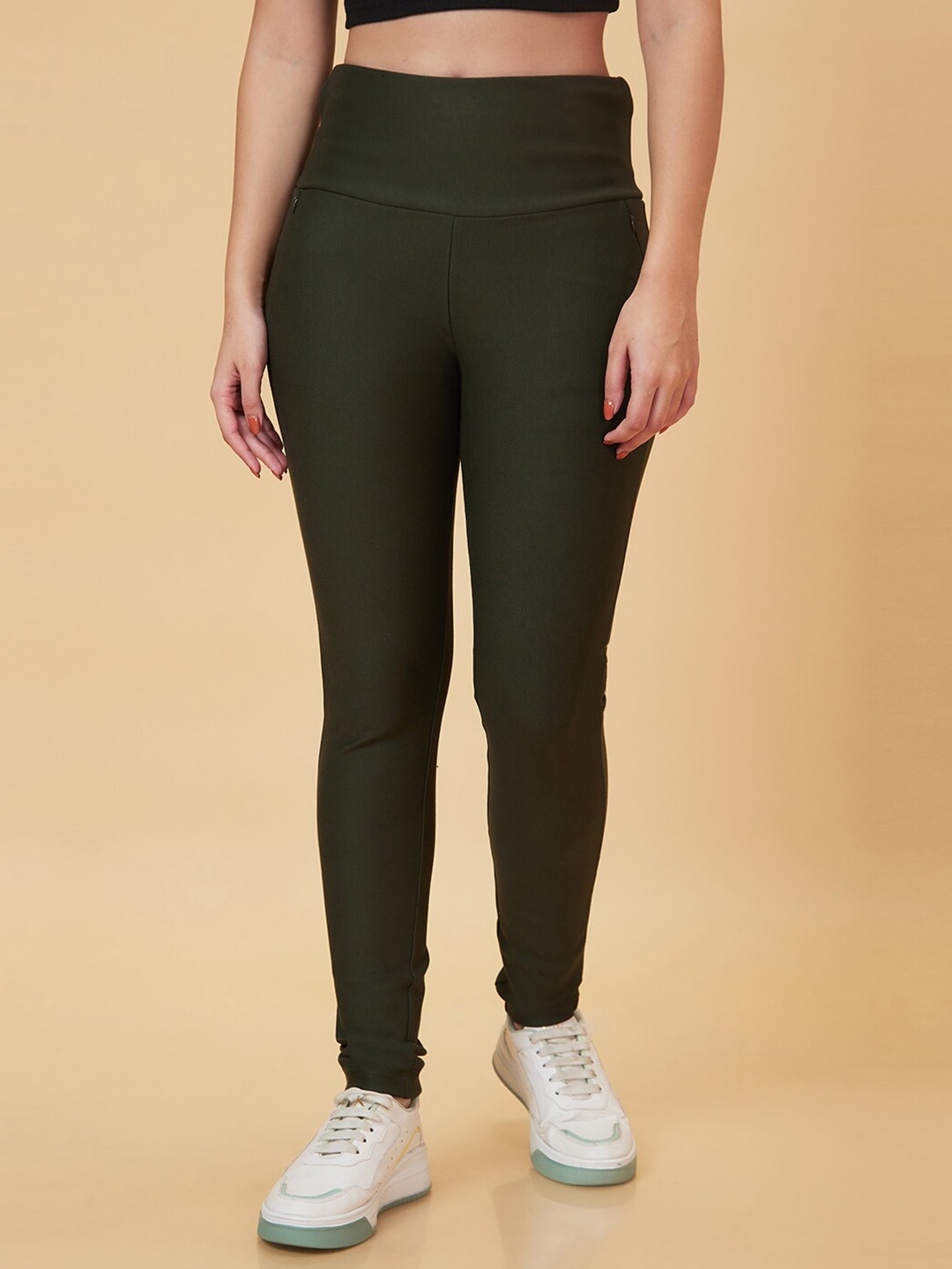 

Globus Women Olive Green Skinny Fit Treggings