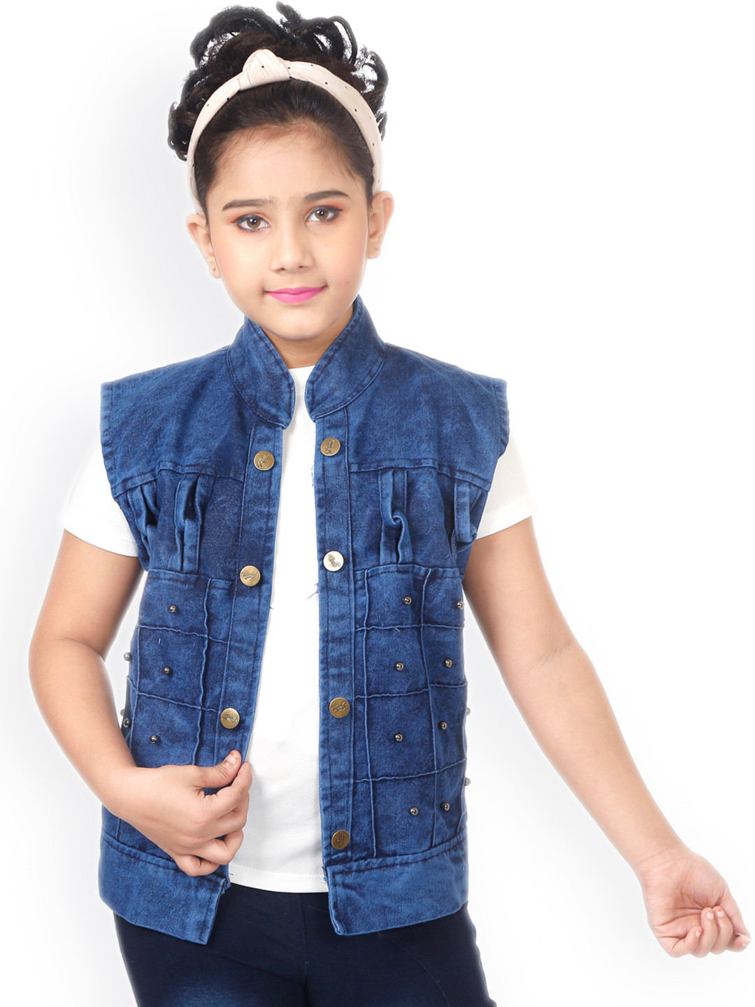 

CELEBRITY CLUB Girls Washed Denim Jacket, Navy blue