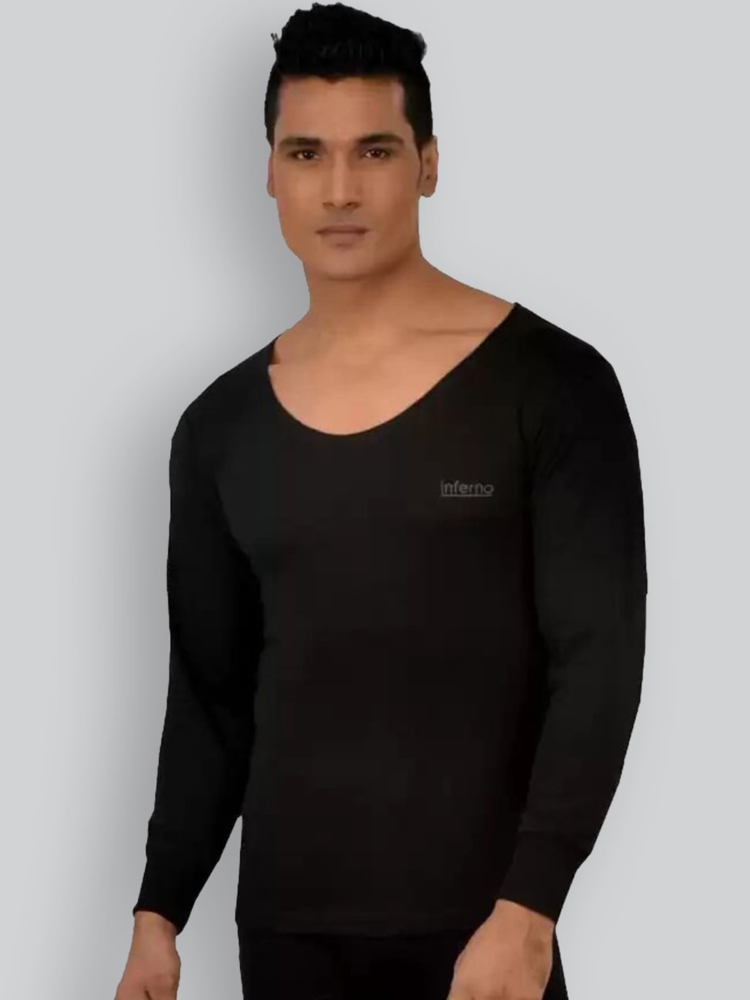 

INFERNO Round Neck Thermal Top, Black