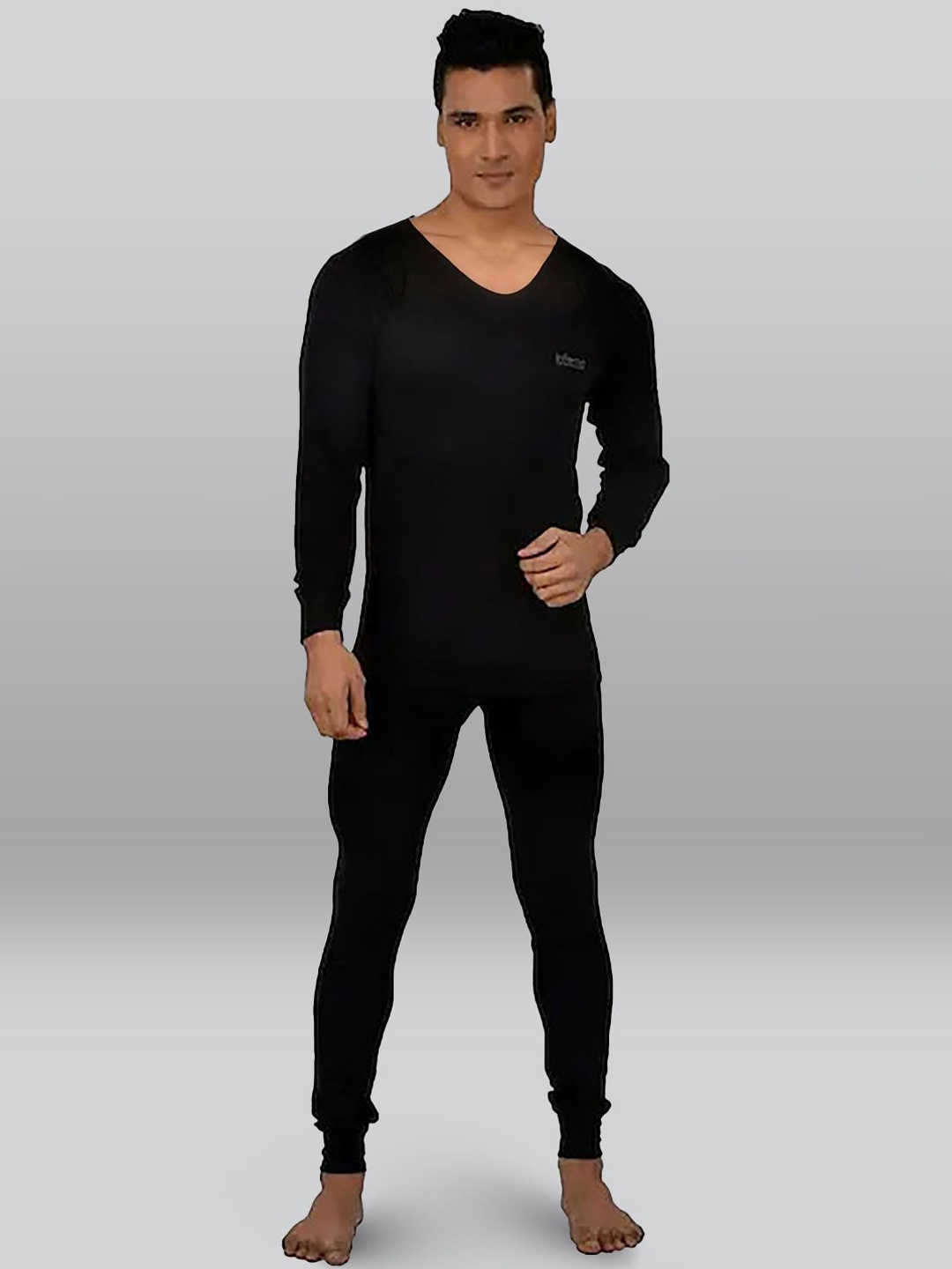 

INFERNO Round Neck Cotton Thermal Set, Black