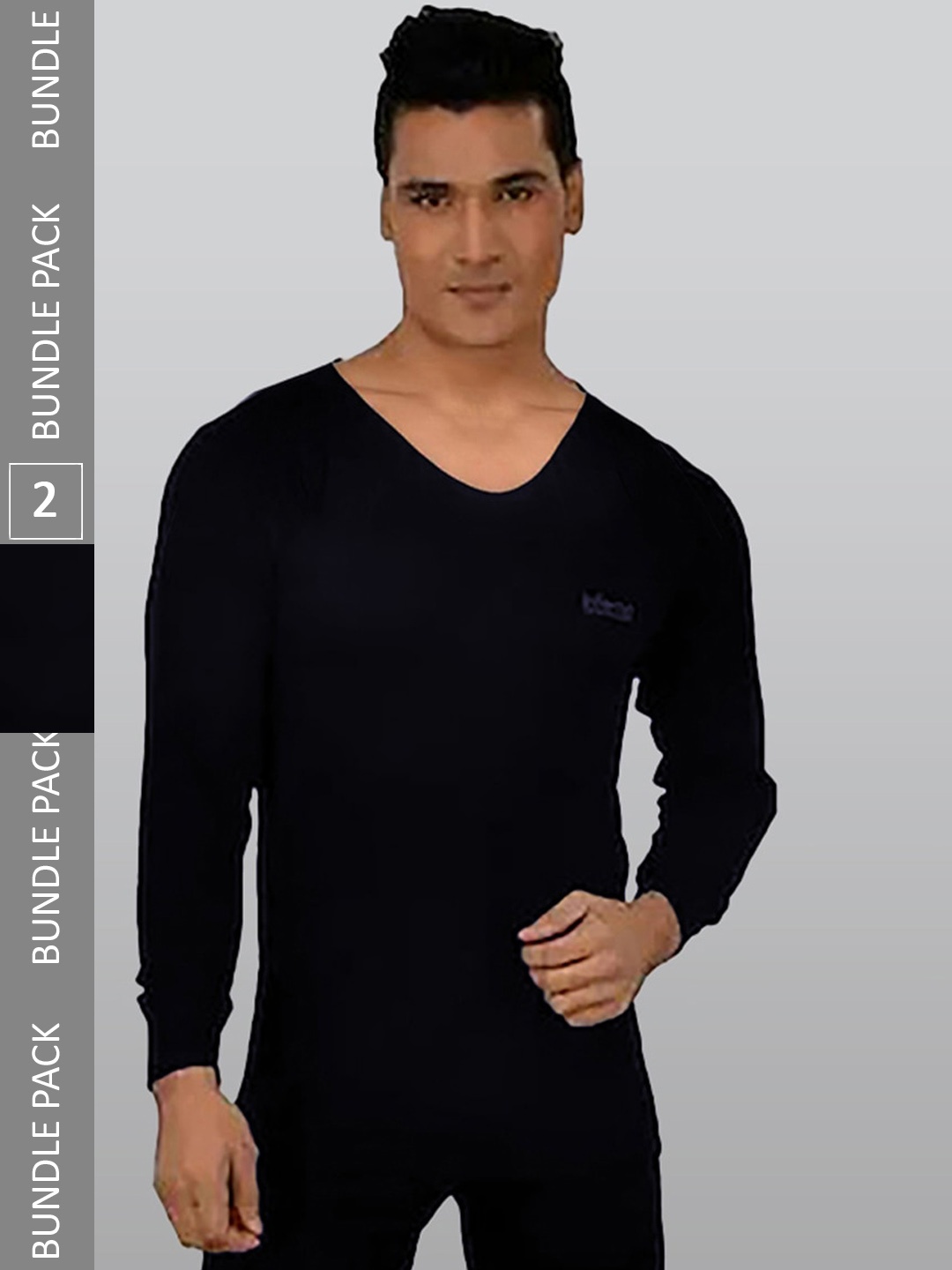 

INFERNO Pack Of 2 Cotton Thermal Top, Navy blue