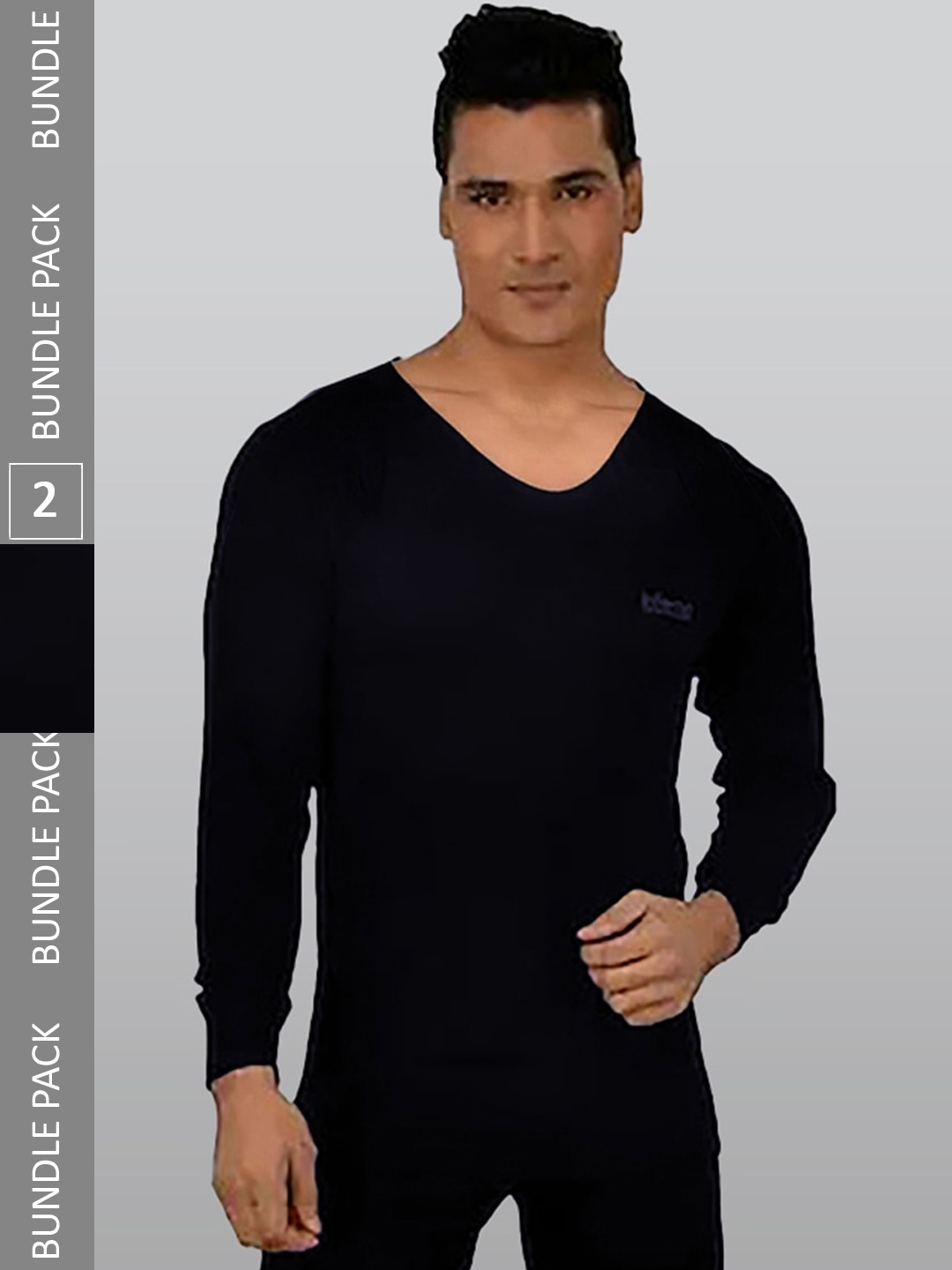 

INFERNO Men Pack Of 2 Cotton Thermal Tops, Blue