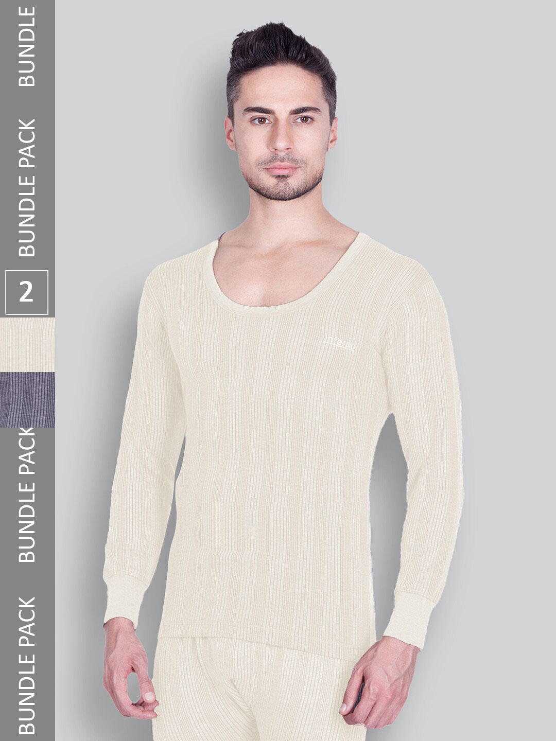 

INFERNO Pack Of 2 Assorted Cotton Thermal Tops