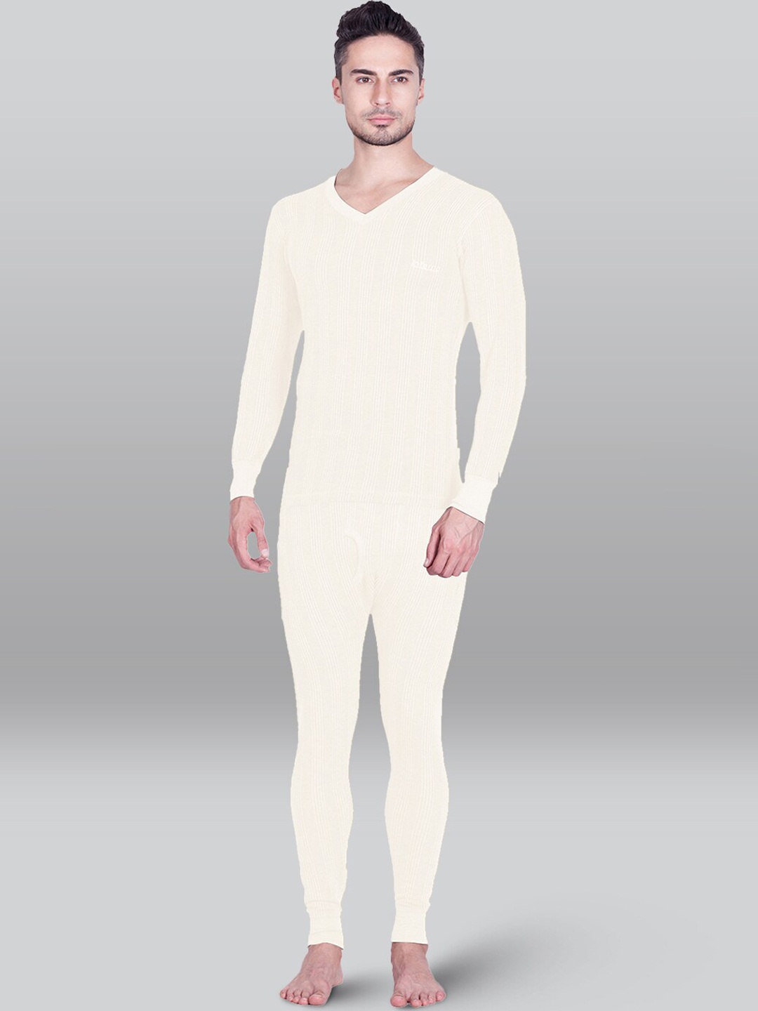 

INFERNO Ribbed Cotton Thermal Set, Off white