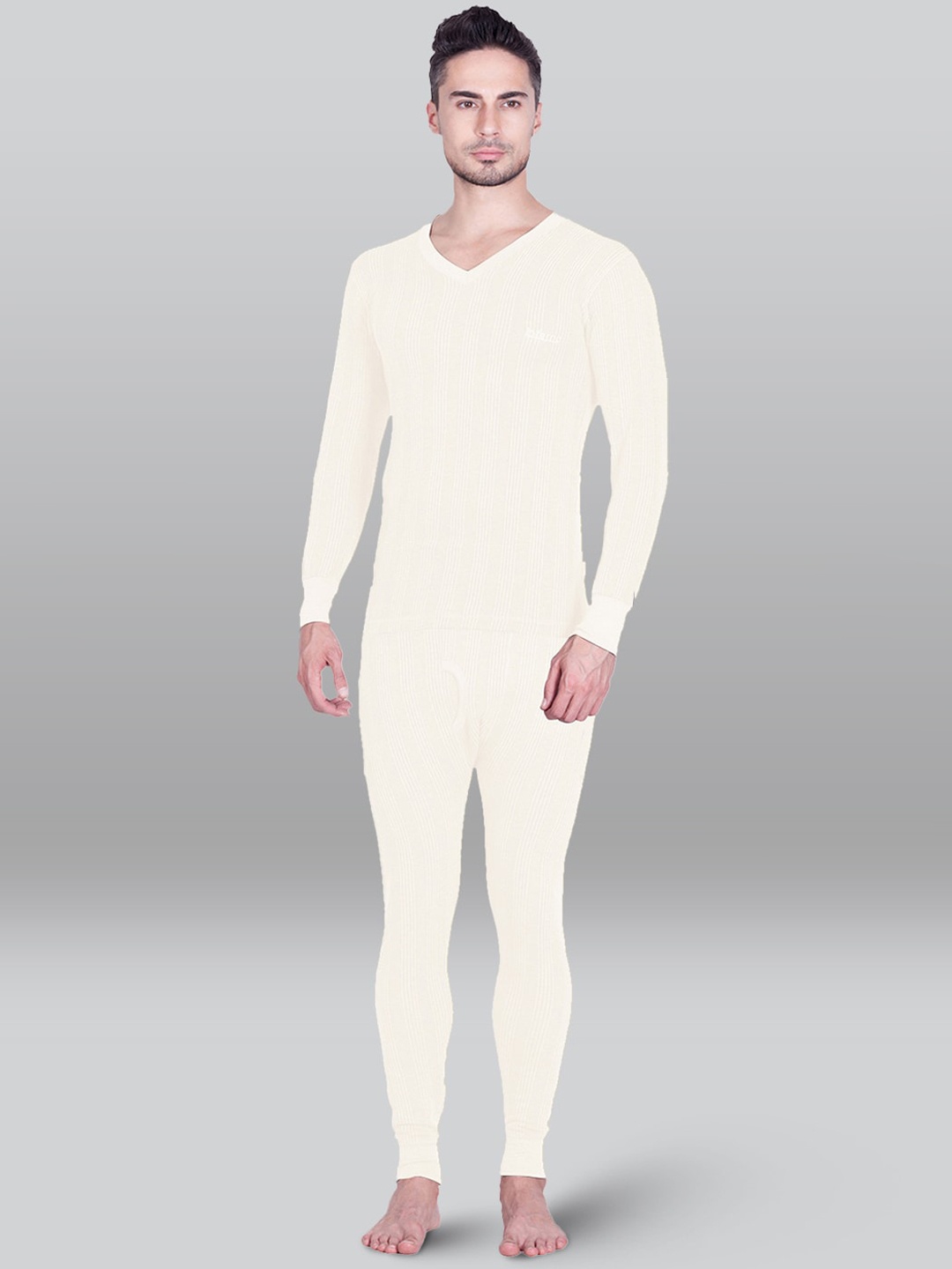 

INFERNO Ribbed Cotton Thermal Set, White