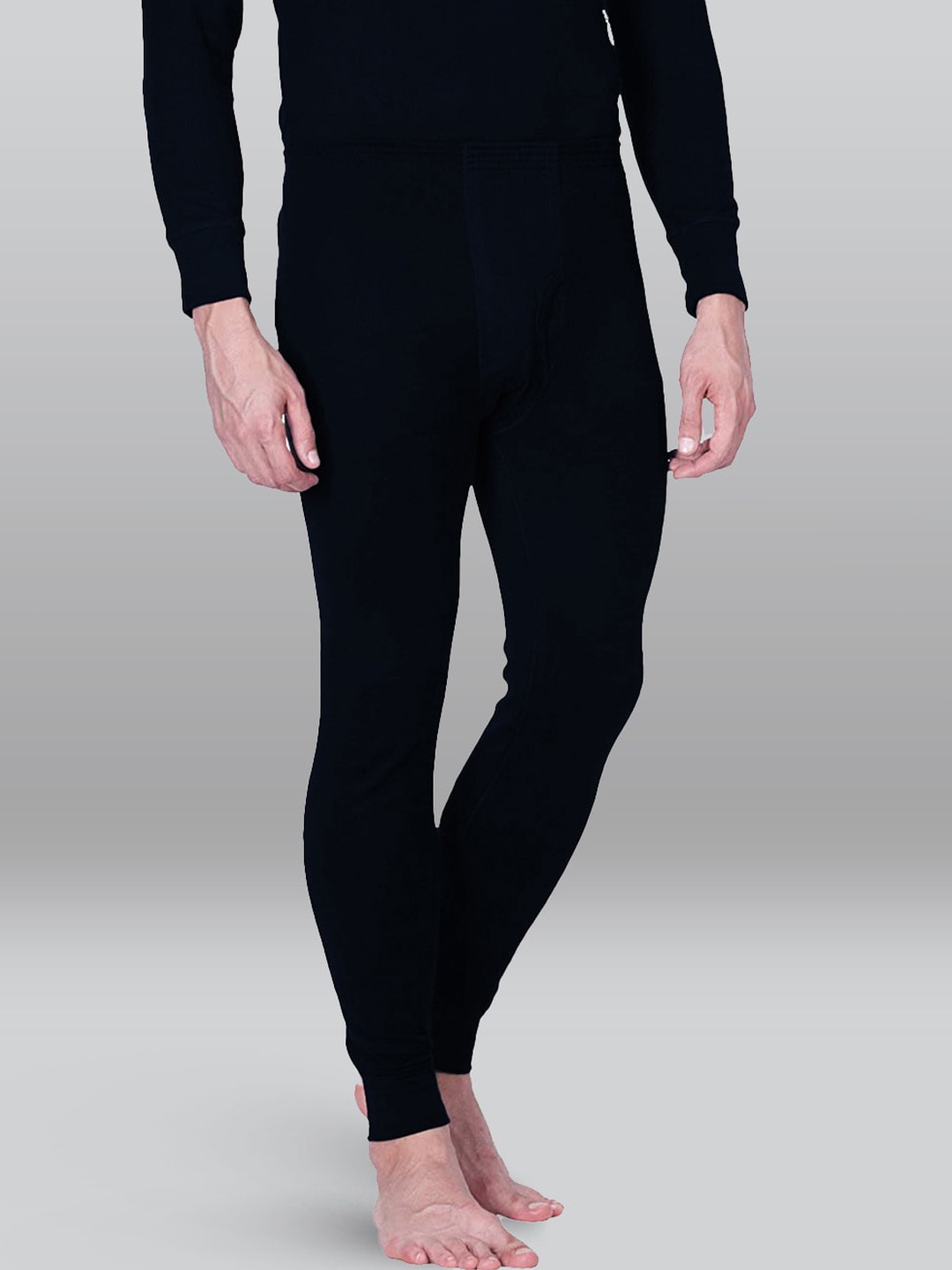 

INFERNO Cuff Hem CottonThermal Trousers, Black