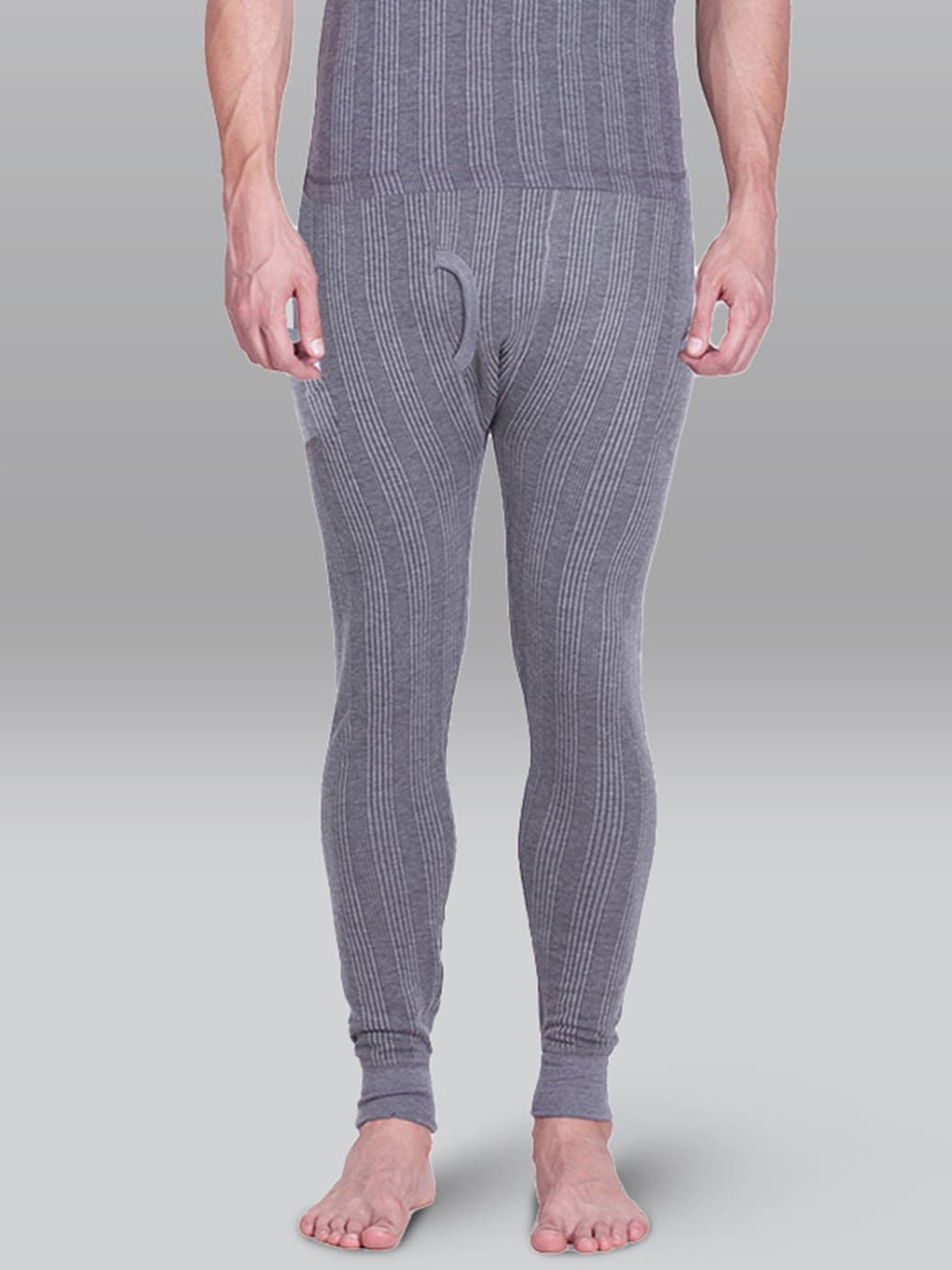 

INFERNO Ribbed Cotton Thermal Bottom, Grey