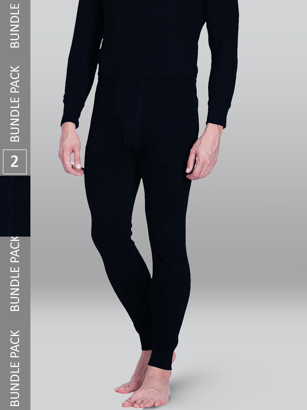 

INFERNO Pack Of 2 Cotton Thermal Bottoms, Black