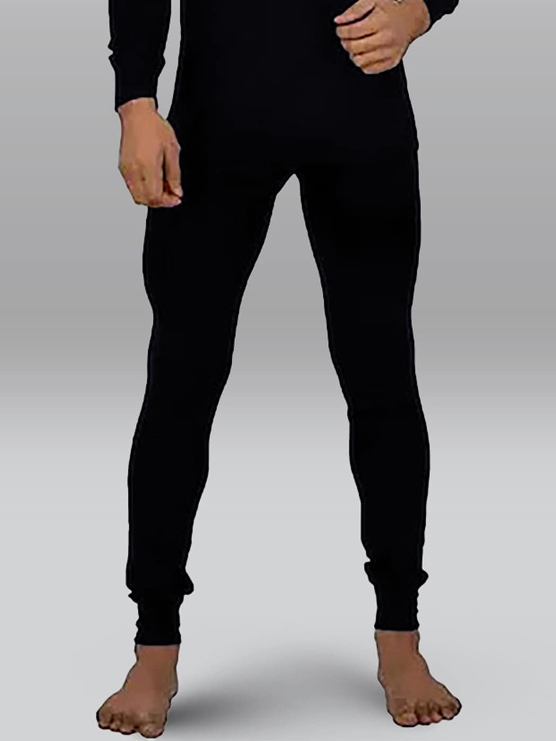 

INFERNO Men Ribbed Cotton Thermal Bottoms, Navy blue