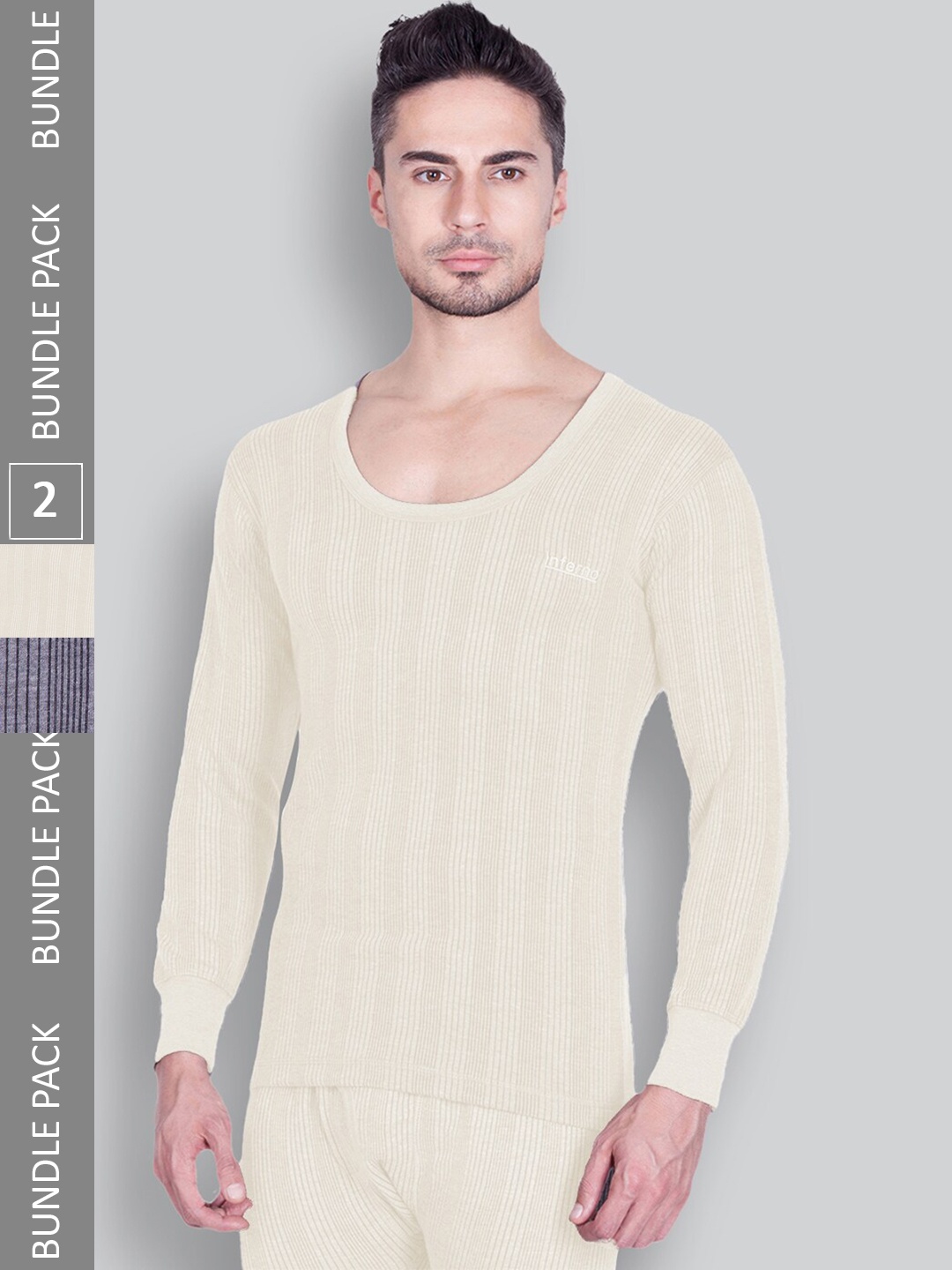 

INFERNO Assorted Pack Of 2 Ribbed Cotton Thermal Tops