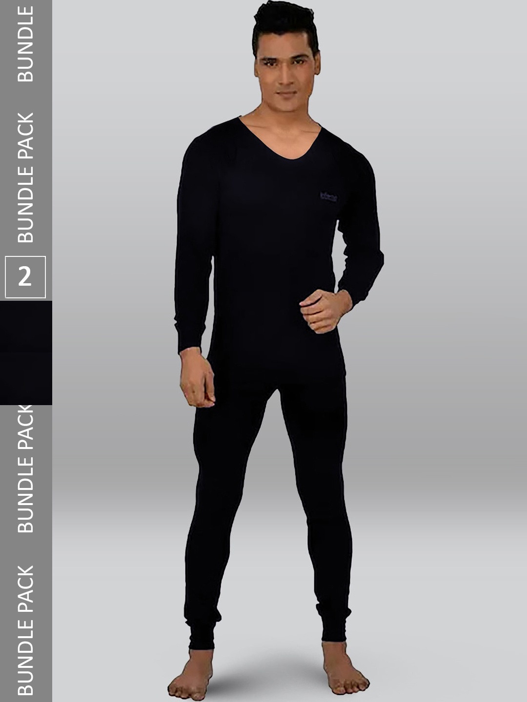 

INFERNO Pack Of 2 Cotton Thermal Set, Black
