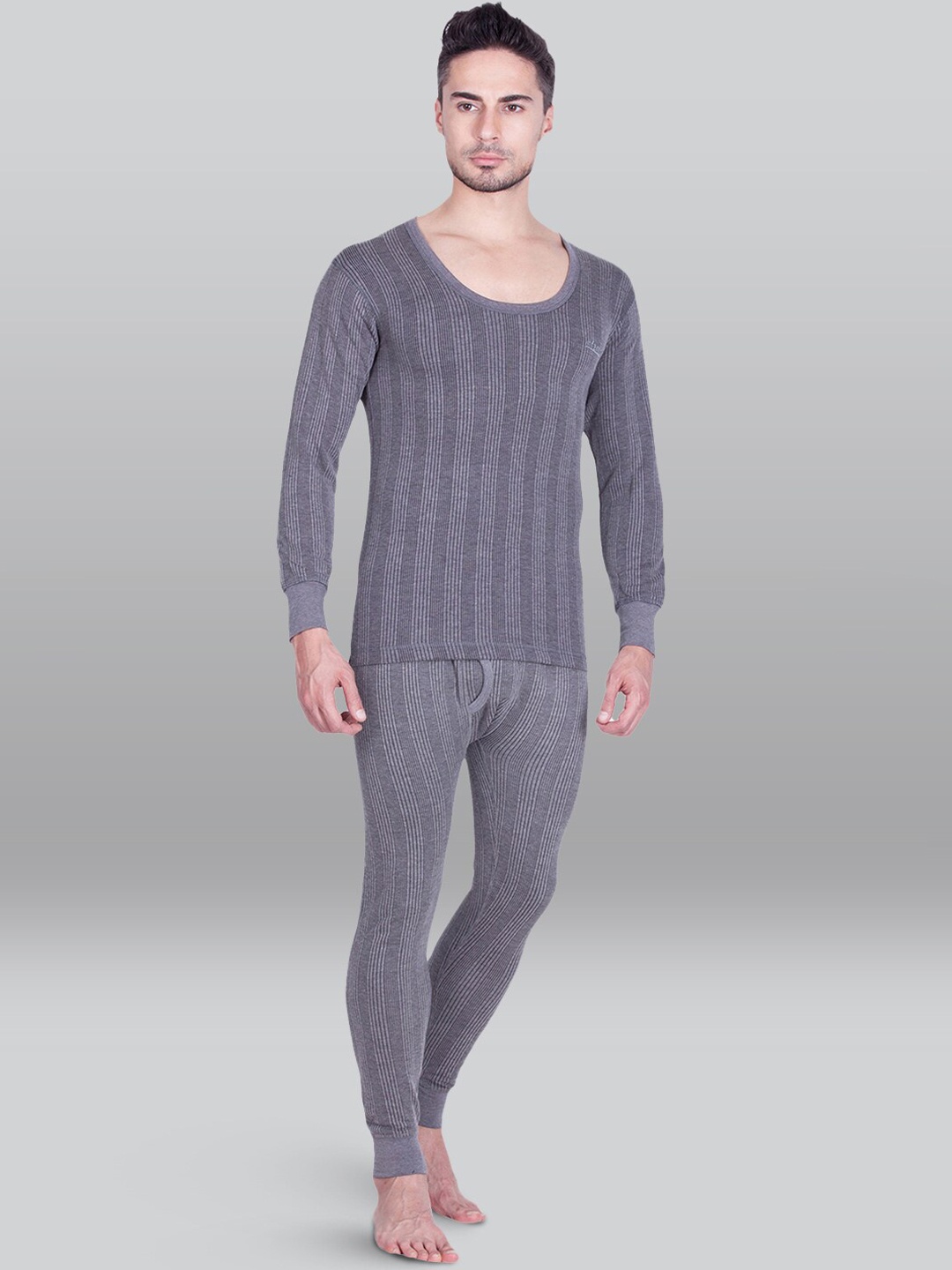 

INFERNO Ribbed Cotton Thermal Set, Grey