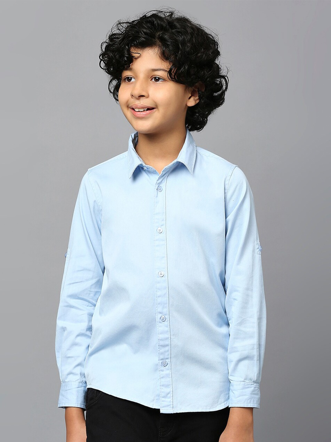 

Killer Boys Classic Spread Collar Pure Cotton Casual Shirt, Blue