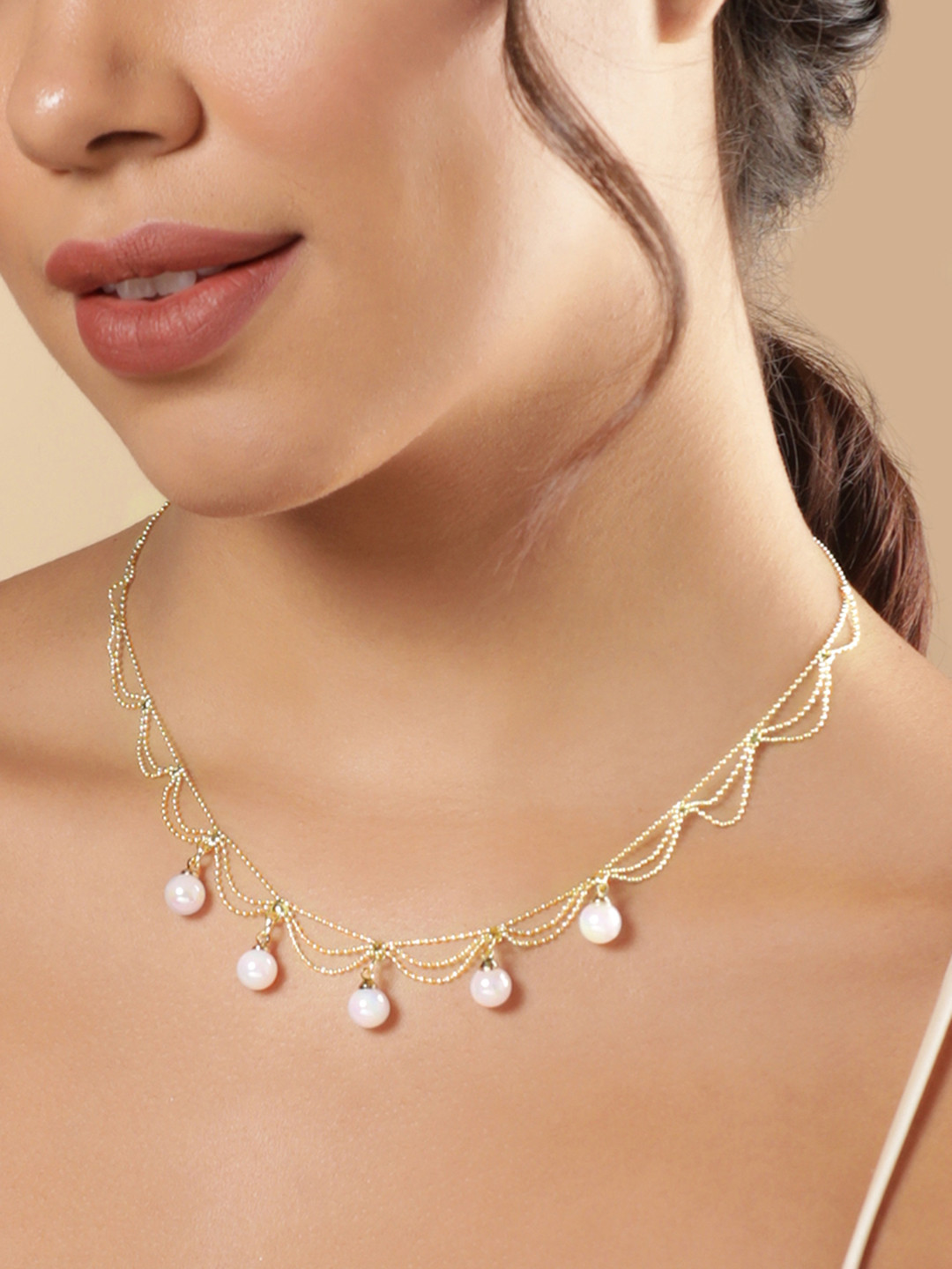 

Rubans Voguish Gold-Plated Necklace