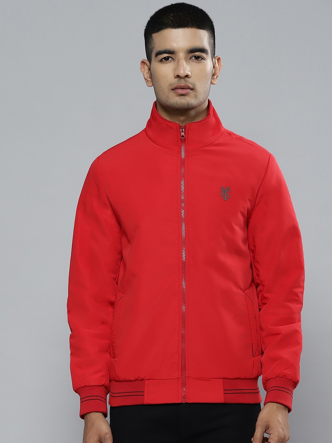 

Fort Collins Mock Collar Bomber Jacket, Red
