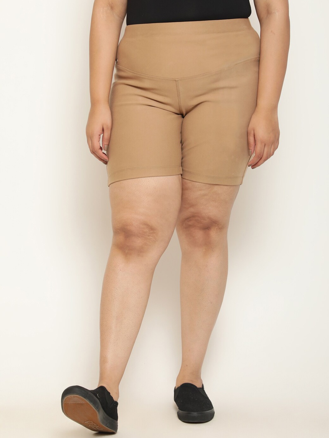 

Amydus Women Plus Size High-Rise Shorts, Brown