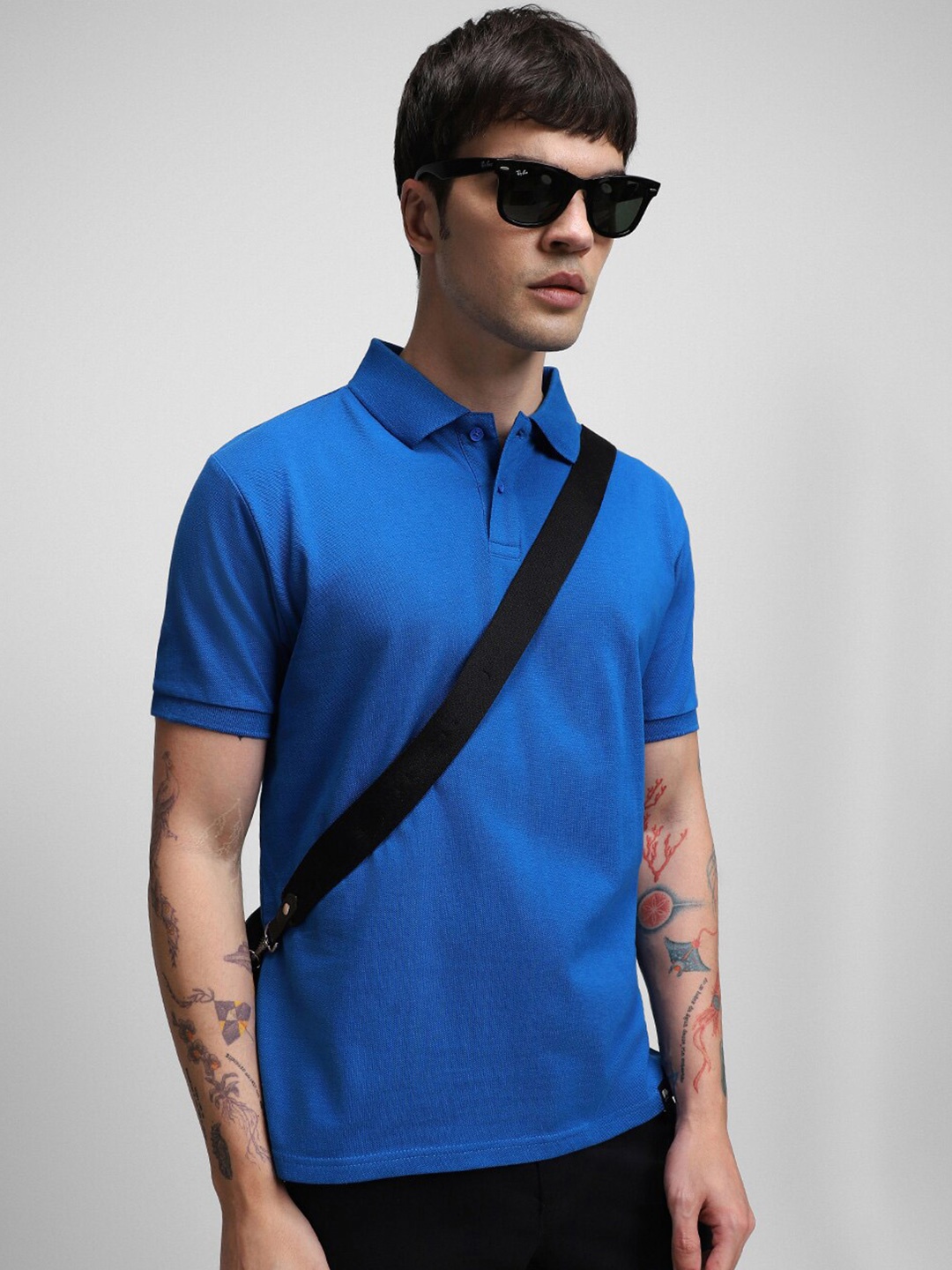 

Dennis Lingo Polo Collar Slim Fit Pure Cotton Casual T-shirt, Blue