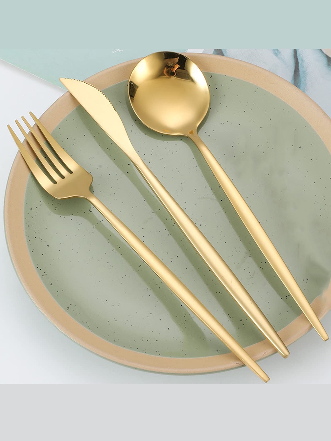 

BonZeaL 12 pcs Gold Premium Stainless Steel Cutlery Set