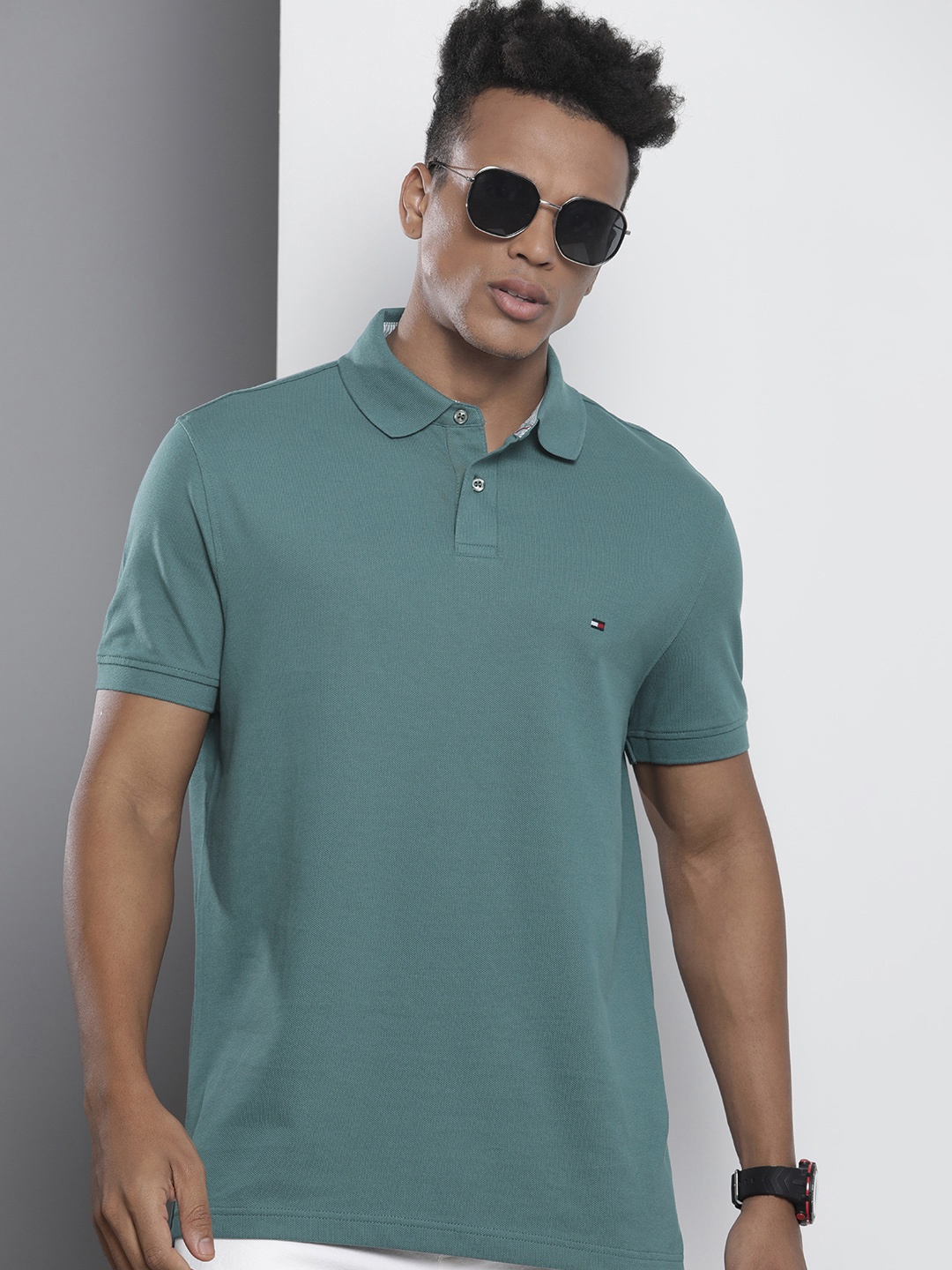 

Tommy Hilfiger Polo Collar T-shirt, Teal