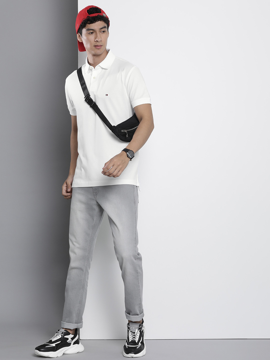 

Tommy Hilfiger Solid Polo Collar Pure Cotton T-shirt, White