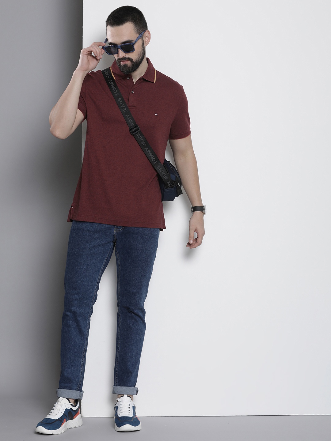 

Tommy Hilfiger Pure Cotton Polo Collar Casual T-shirt, Maroon