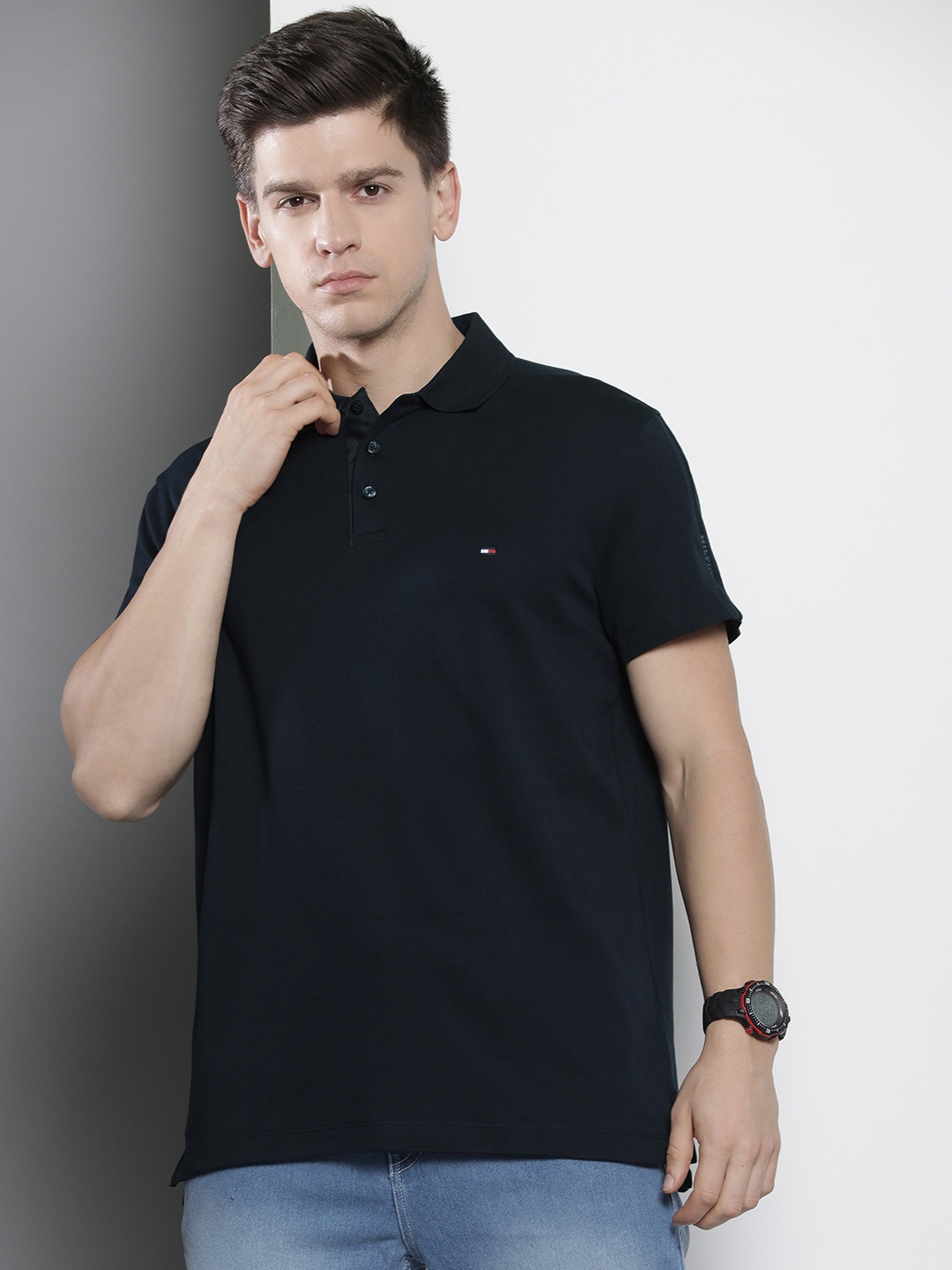 

Tommy Hilfiger Polo Collar Pure Cotton T-shirt, Navy blue