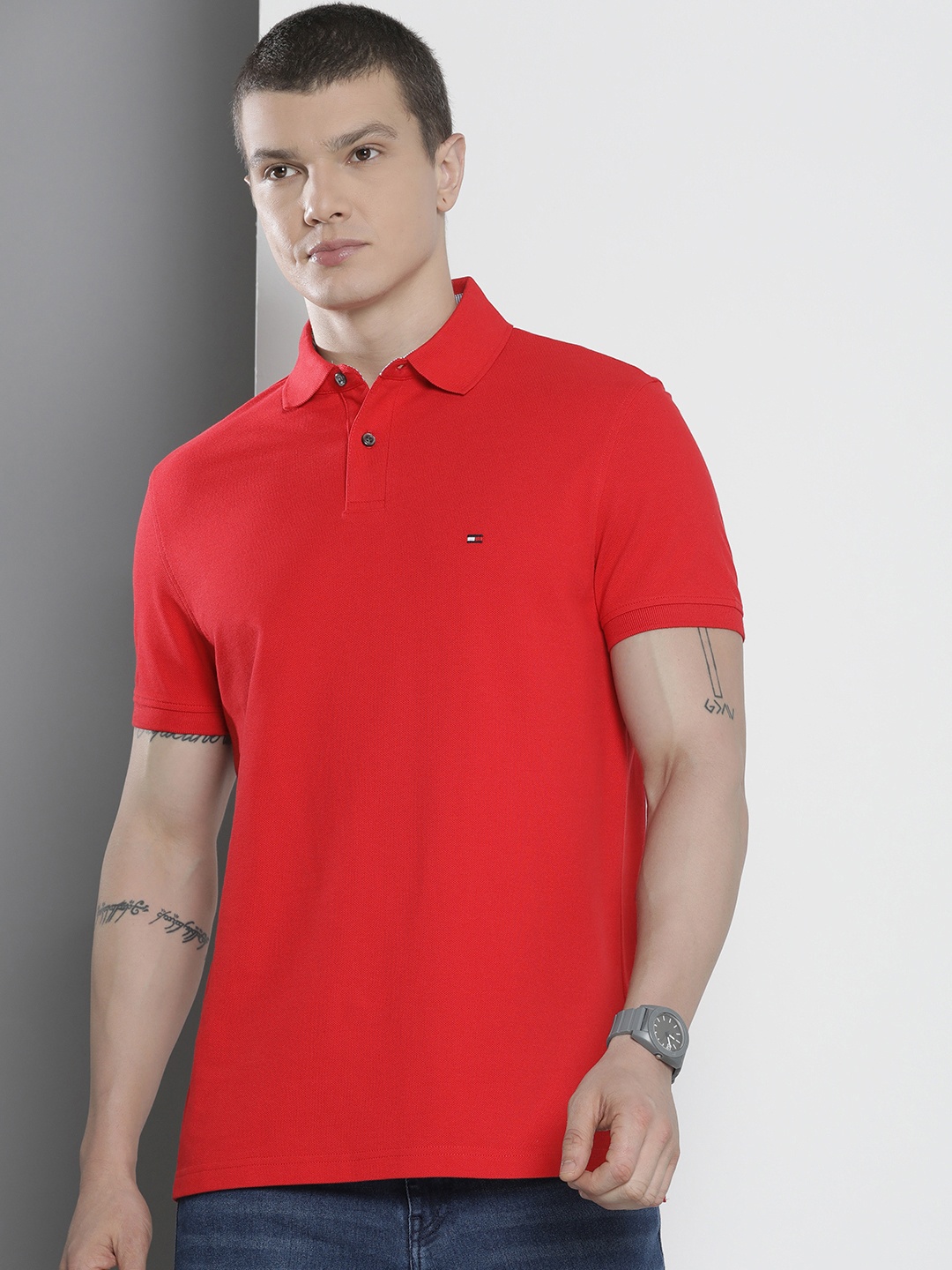 

Tommy Hilfiger Polo Collar Regular Fit Casual T-shirt, Red