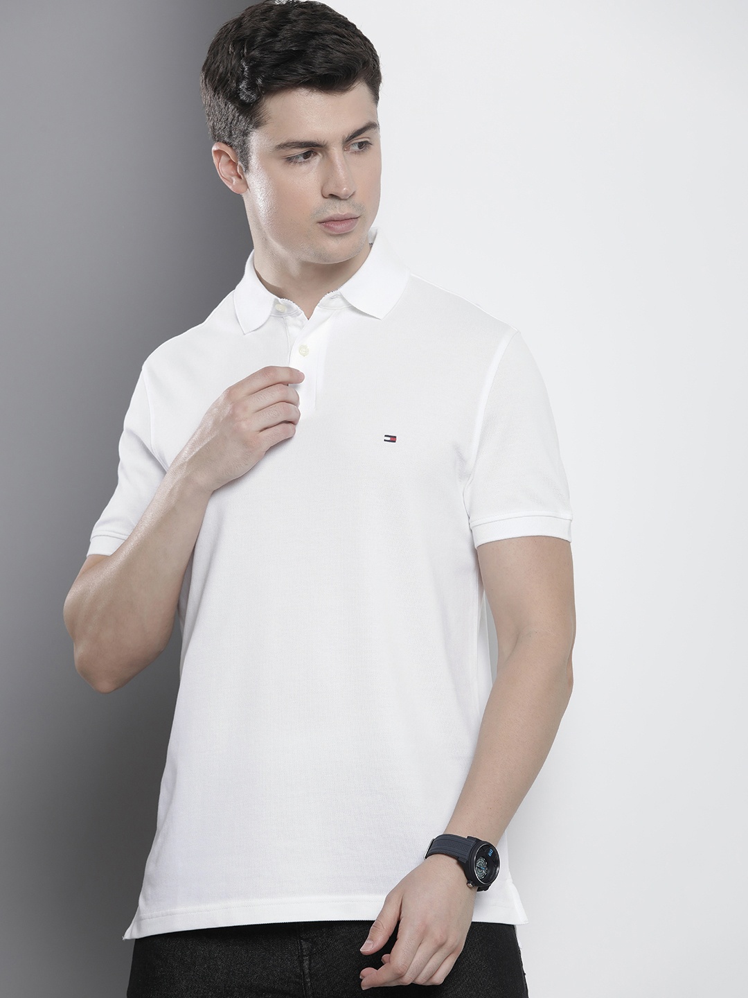 

Tommy Hilfiger Solid IM CORE 1985 REGULAR Polo Collar T-shirt, White
