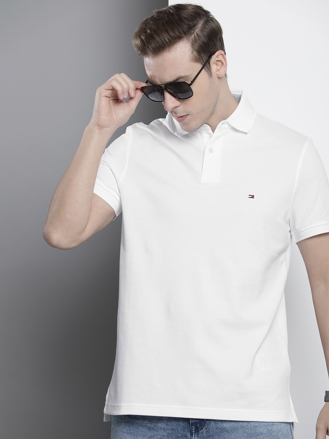 

Tommy Hilfiger Polo Collar Solid Casual T-shirt, White